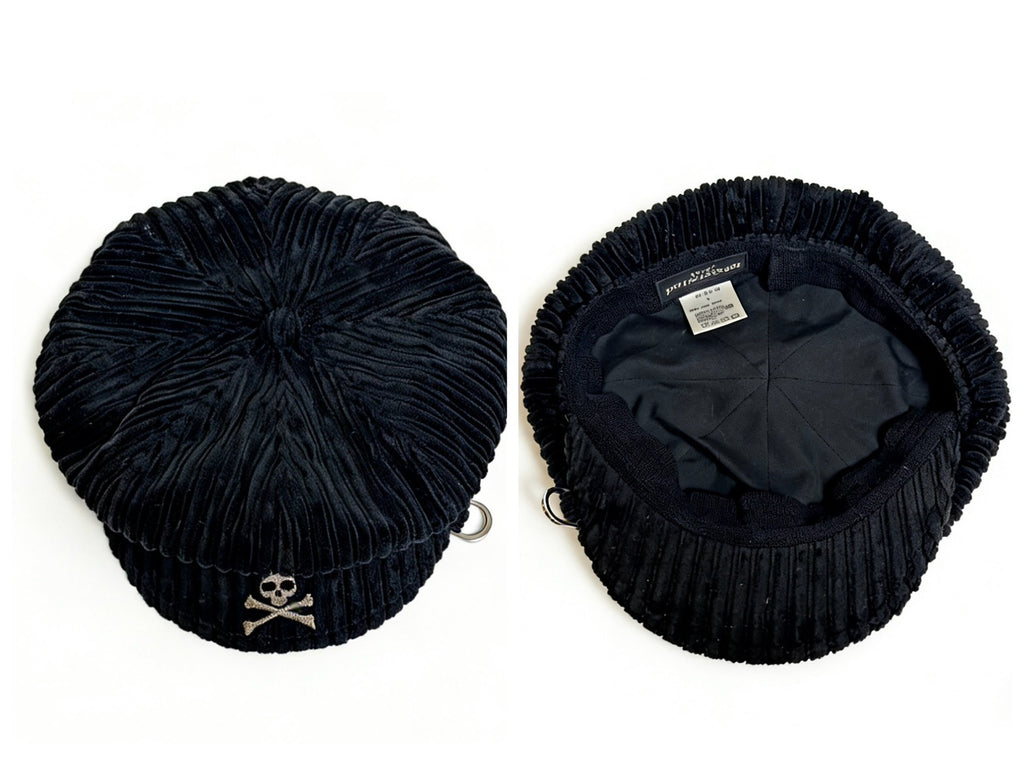 Mastermind Japan Mainline 11AW Velvet D-Ring Silver Embroidered Skull Hat