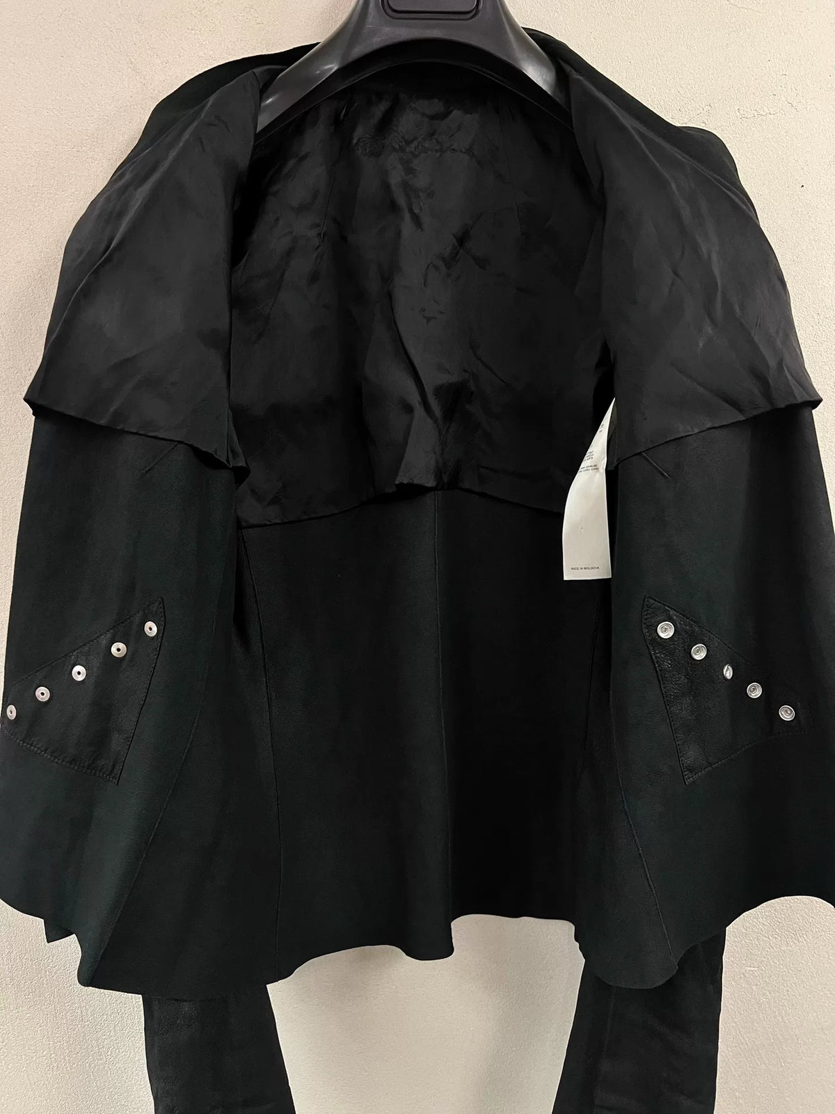 Rick Owens Burnt-Effect Sheepskin Daoist Robe Coat Snap-Button Jacket