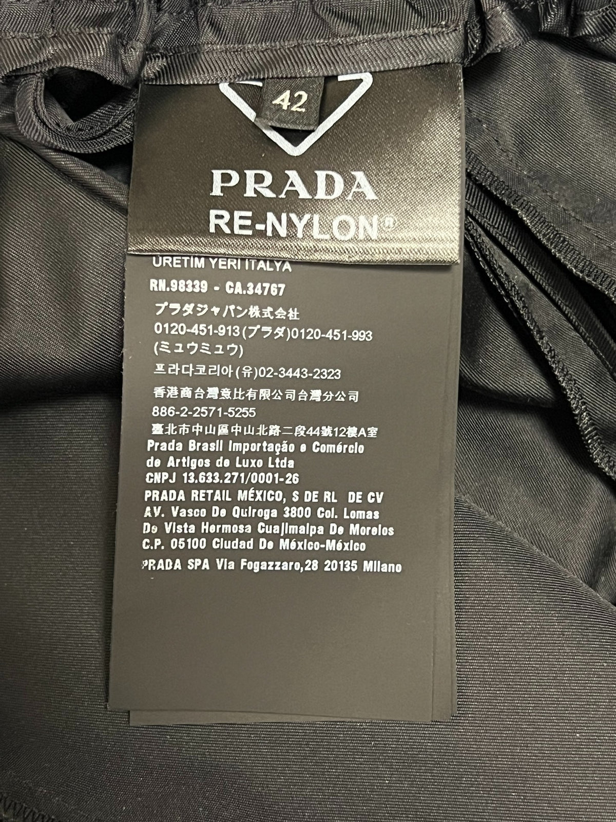 Prada Black Triangle Logo Nylon Overalls