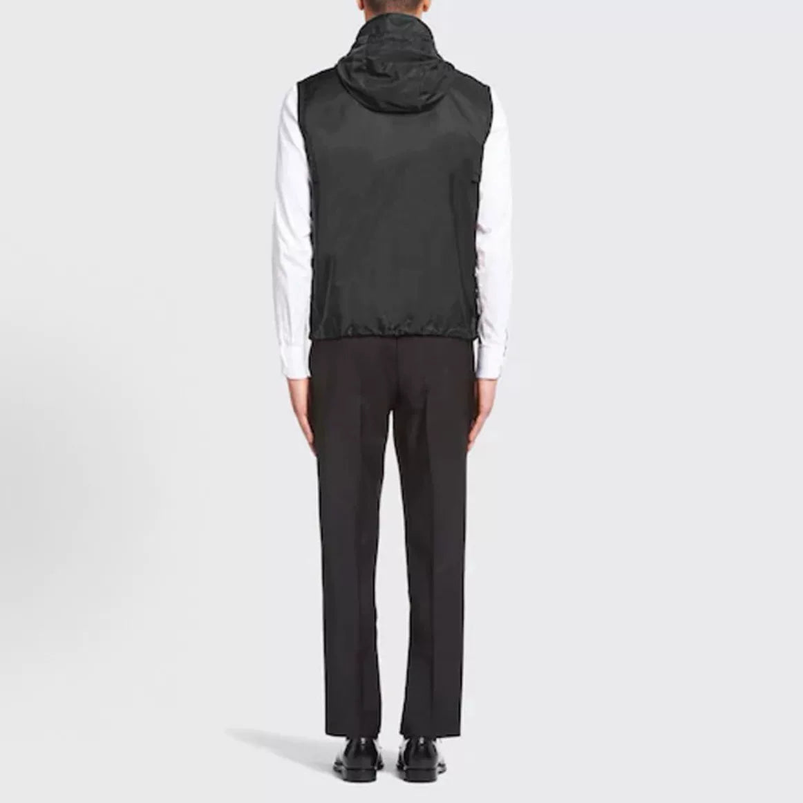 Prada Blue Triangle Logo Collared Nylon Vest
