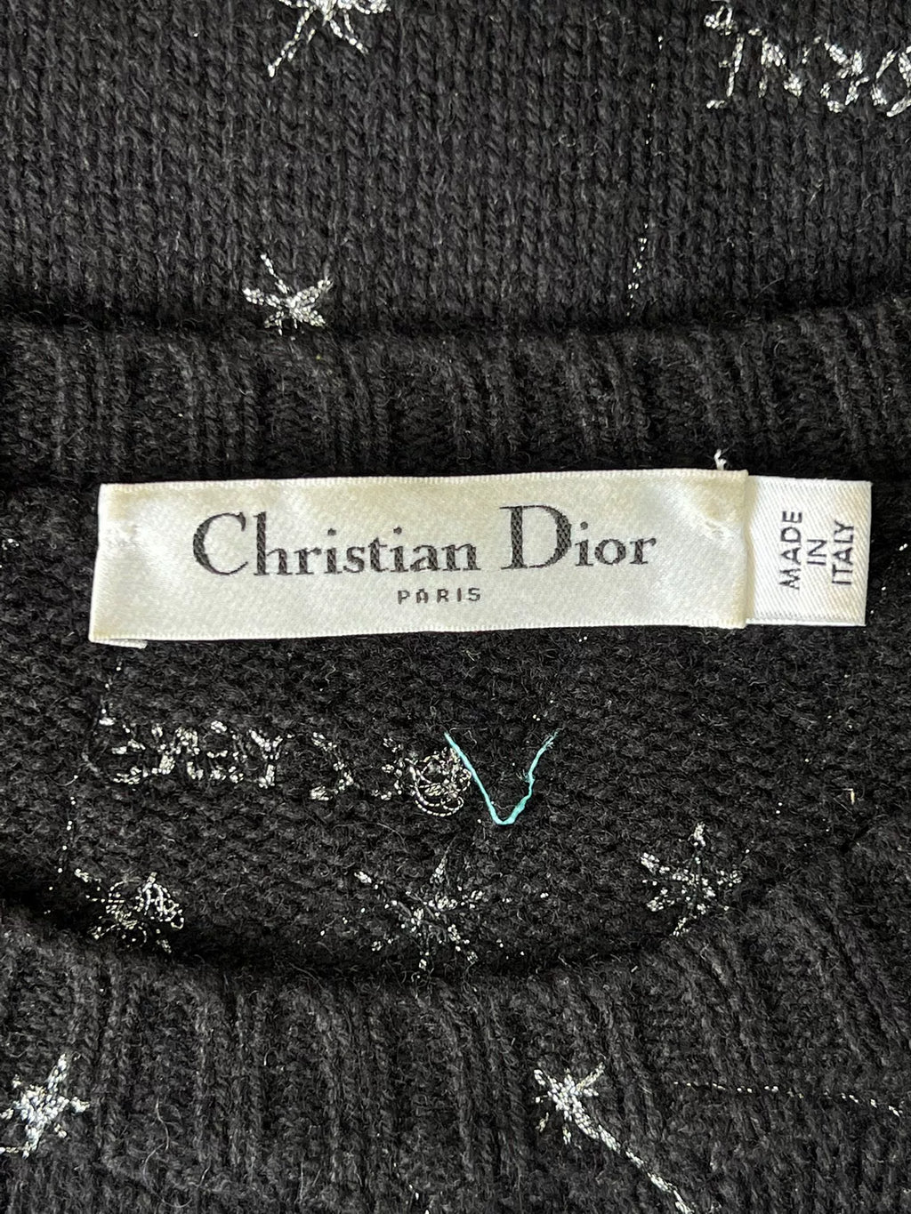 Dior Embroidered Constellation Black Cashmere Sweater
