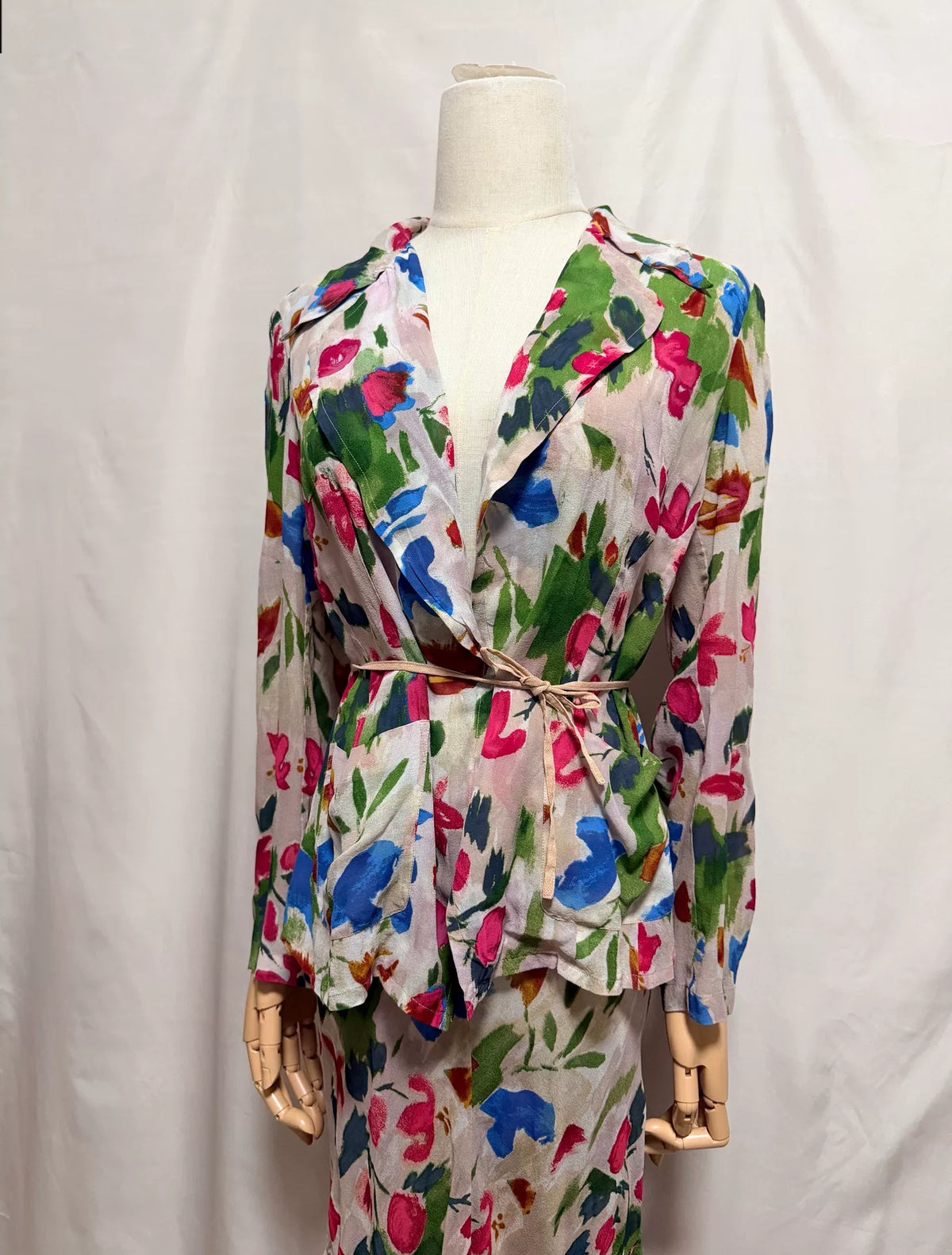 Dries Van Noten 2001 Spring/Summer graffiti print top and skirt set