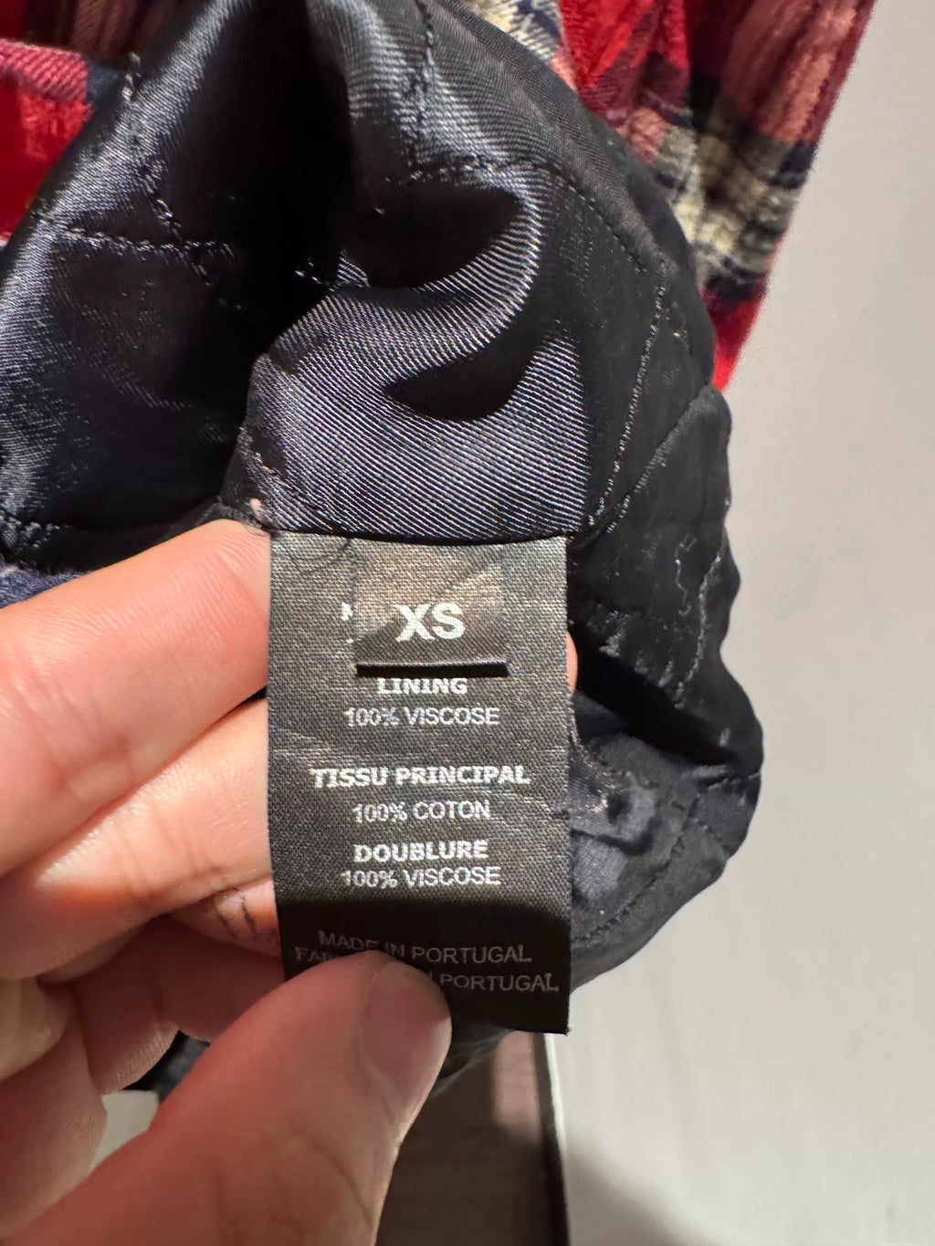 Vetements Red Iron Ring Shoulder Plaid Oversize Jacket
