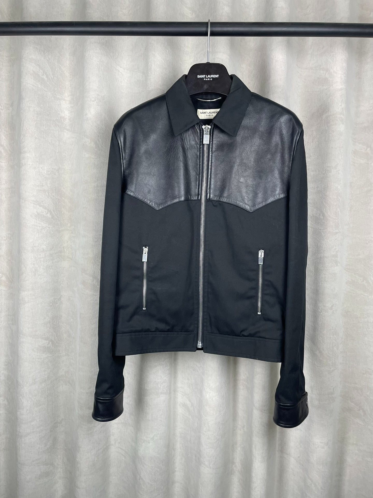 Saint Laurent SS13 Lambskin Leather Zip Pocket Jacket