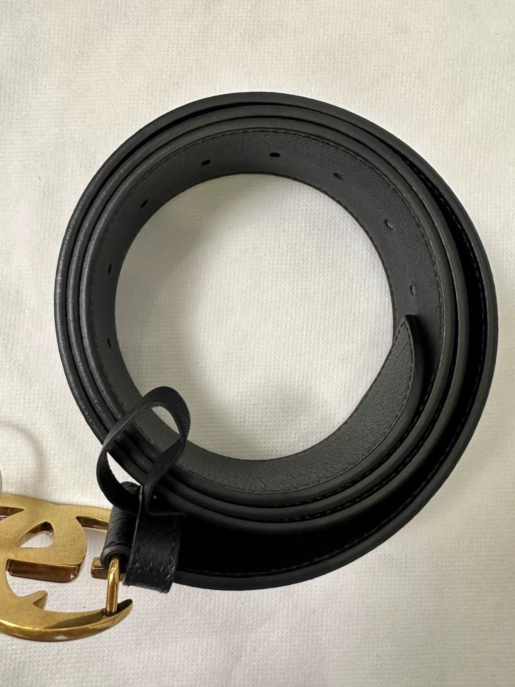 Gucci Black Double G Gold Buckle Belt
