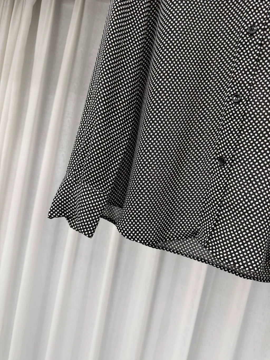 Celine Polka Dot Print Petal-Collar Long Sleeve Shirt by Hedi Slimane