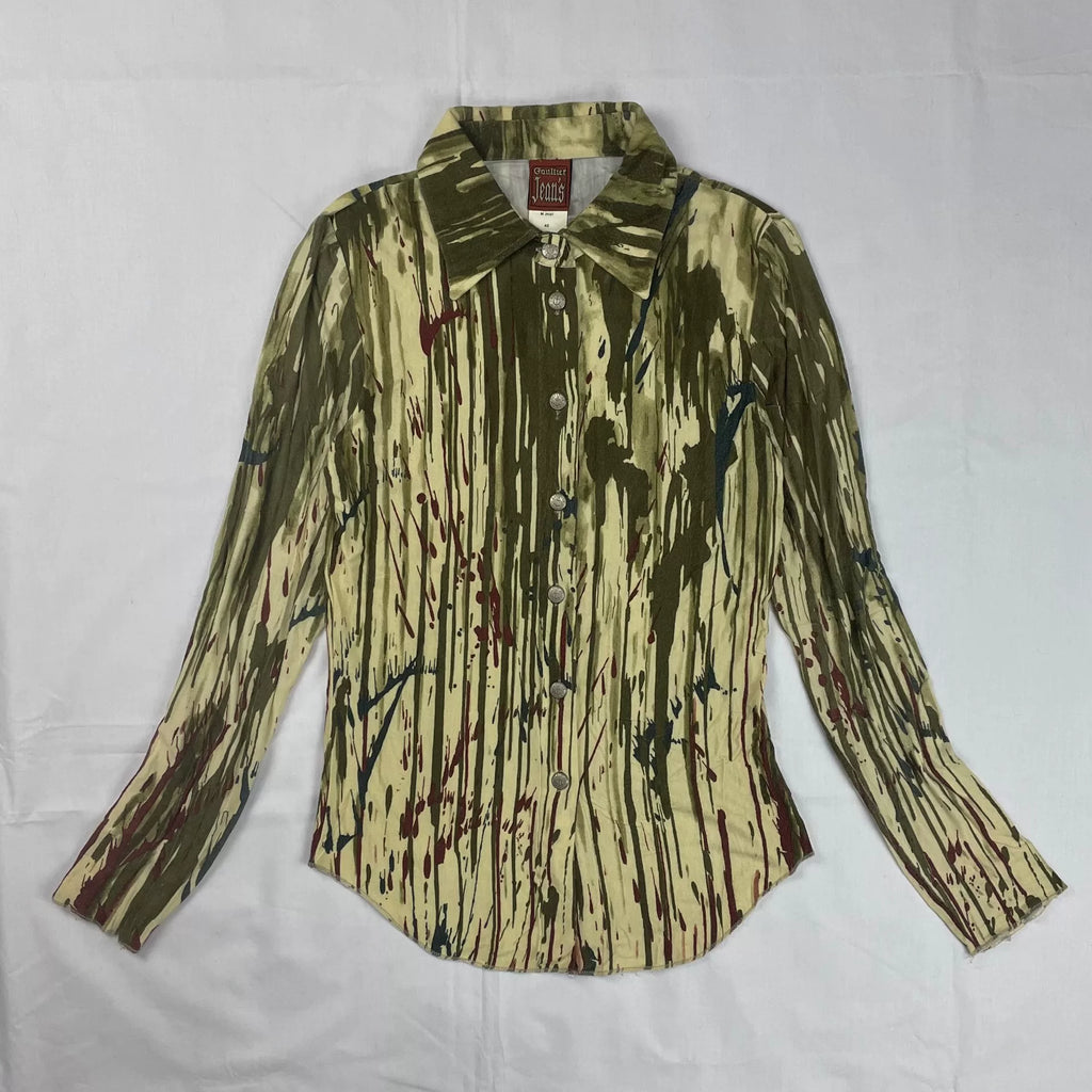 1996 Jean Paul Gaultier Blood-Dripping Stretch Shirt and Skirt Set