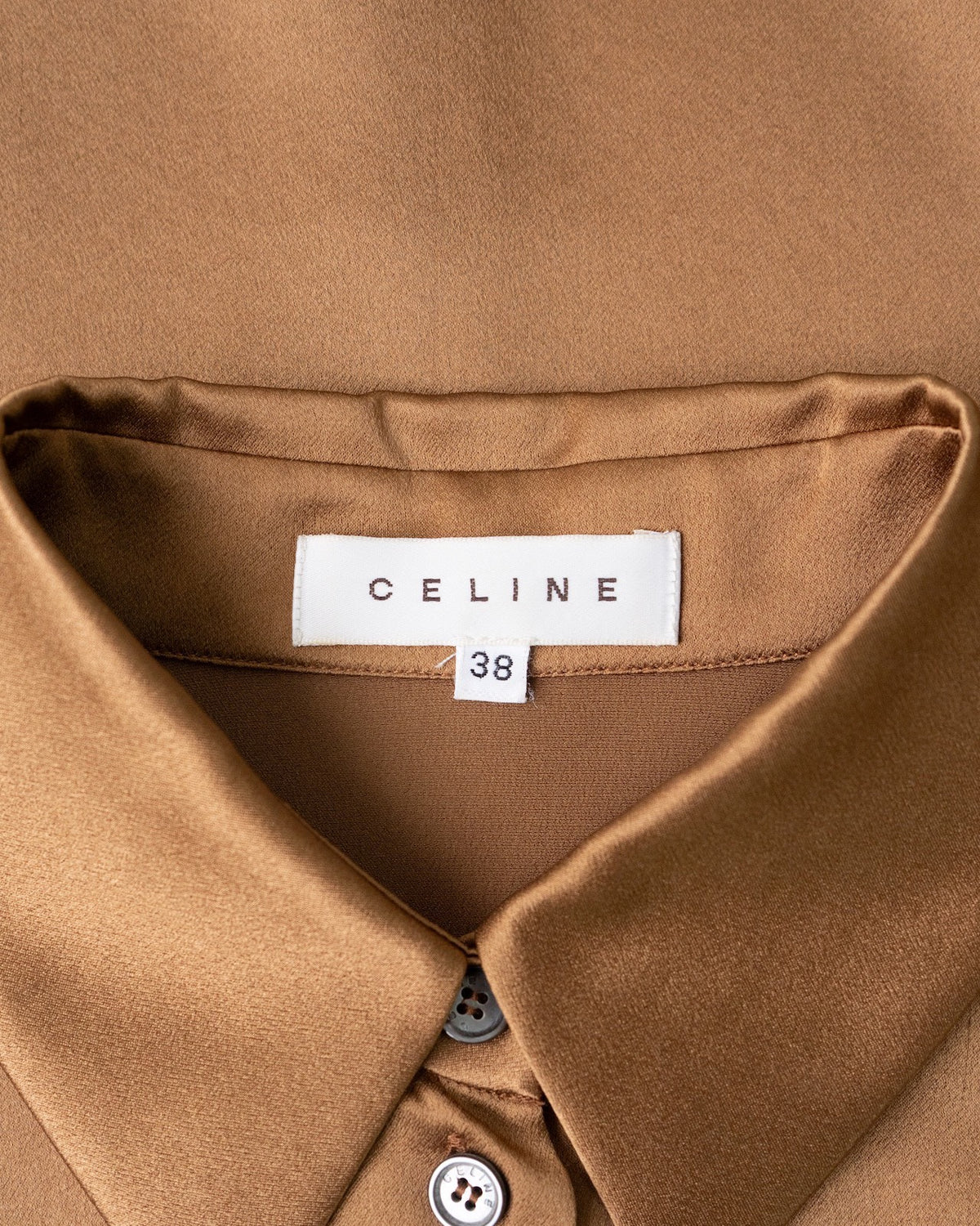 Celine 1990s Silk Long Sleeve Shirt