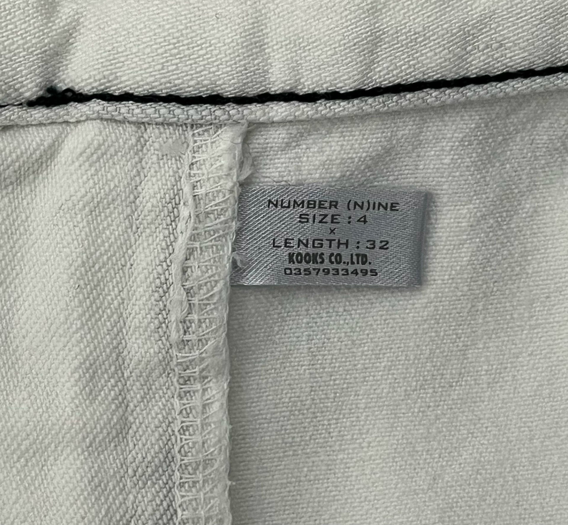 Number (n)ine 02SS "The Modern Age" White Pants
