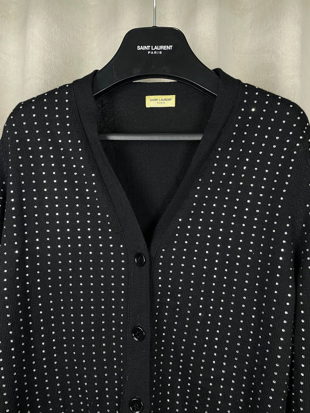 Saint Laurent FW14 Rhinestone Wool Cardigan