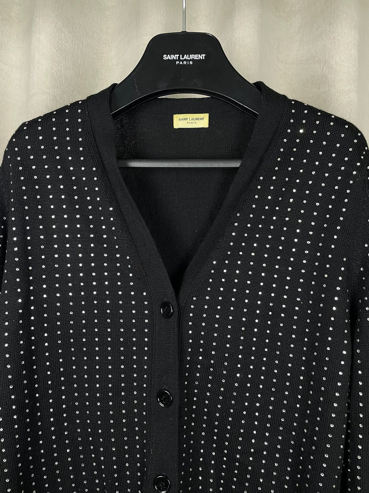 Saint Laurent FW14 Rhinestone Wool Cardigan