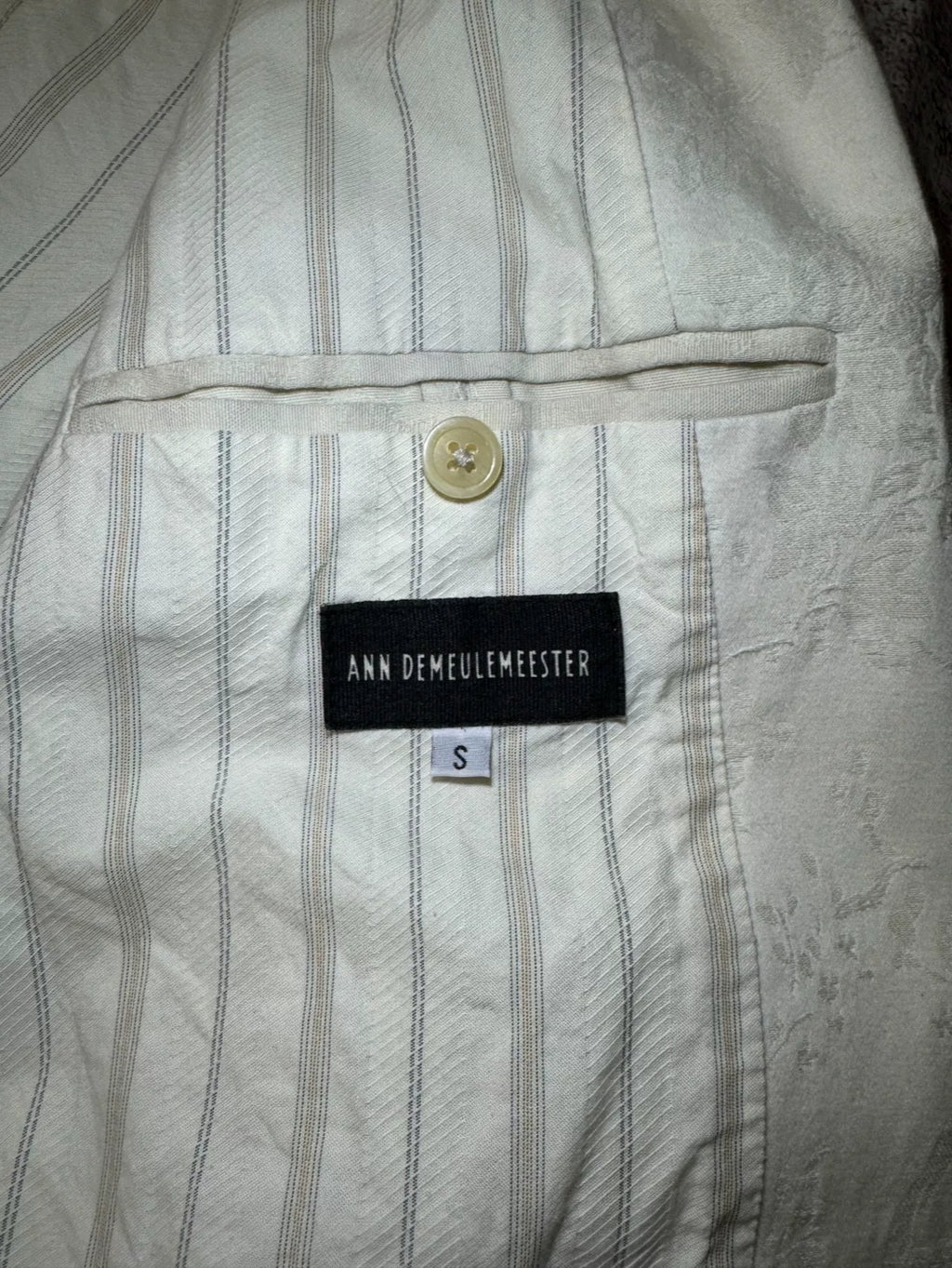 Ann Demeulemeester SS12 Jacquard Shawl-Collar Blazer