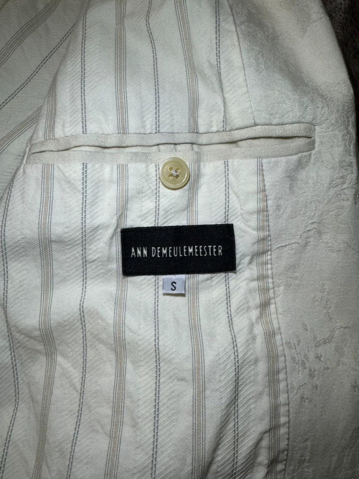 Ann Demeulemeester SS12 Jacquard Shawl-Collar Blazer