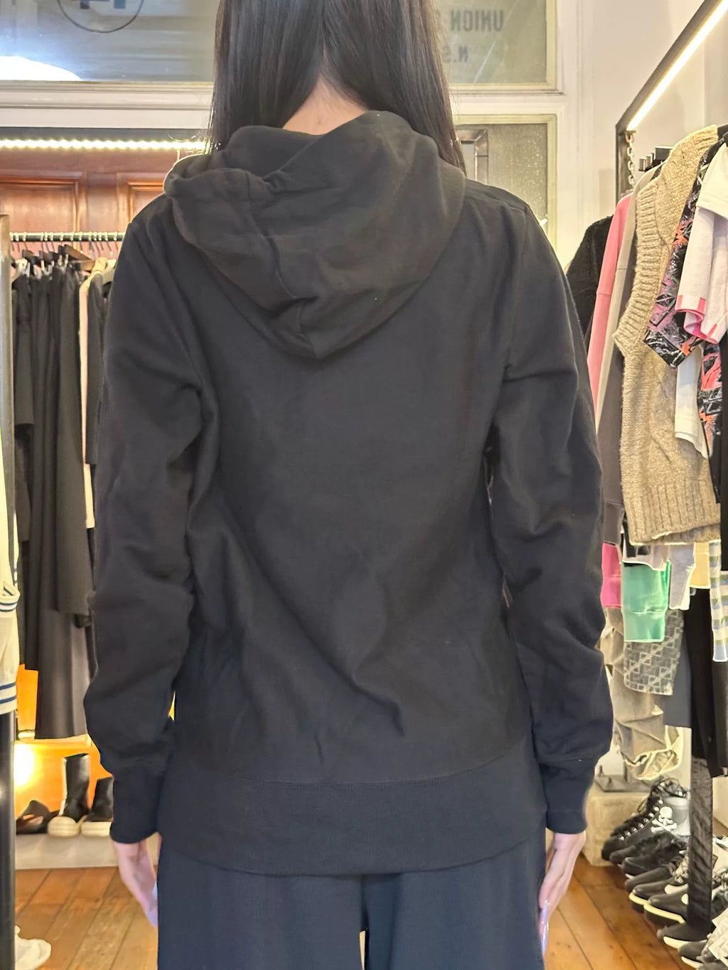 HBA Hood By Air FW15 Black Inverted Pentagram Hooded Cotton Sweatshirt