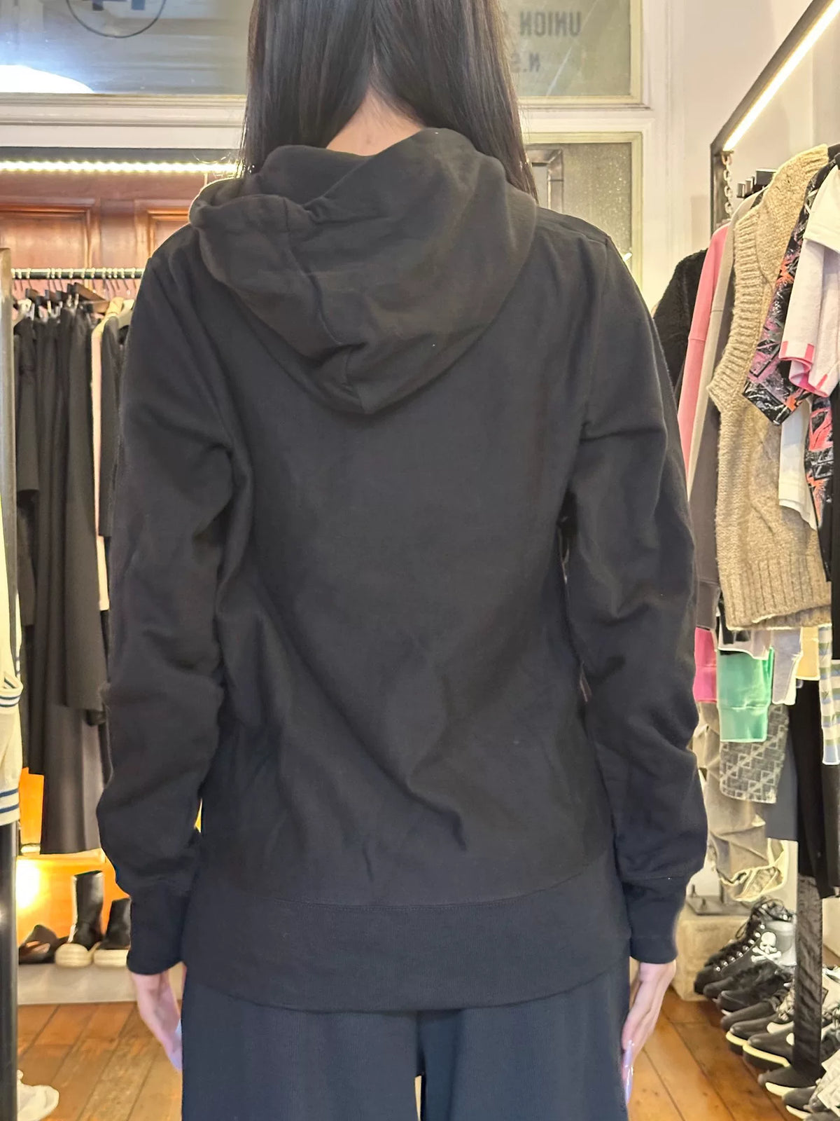 HBA Hood By Air FW15 Black Inverted Pentagram Hooded Cotton Sweatshirt