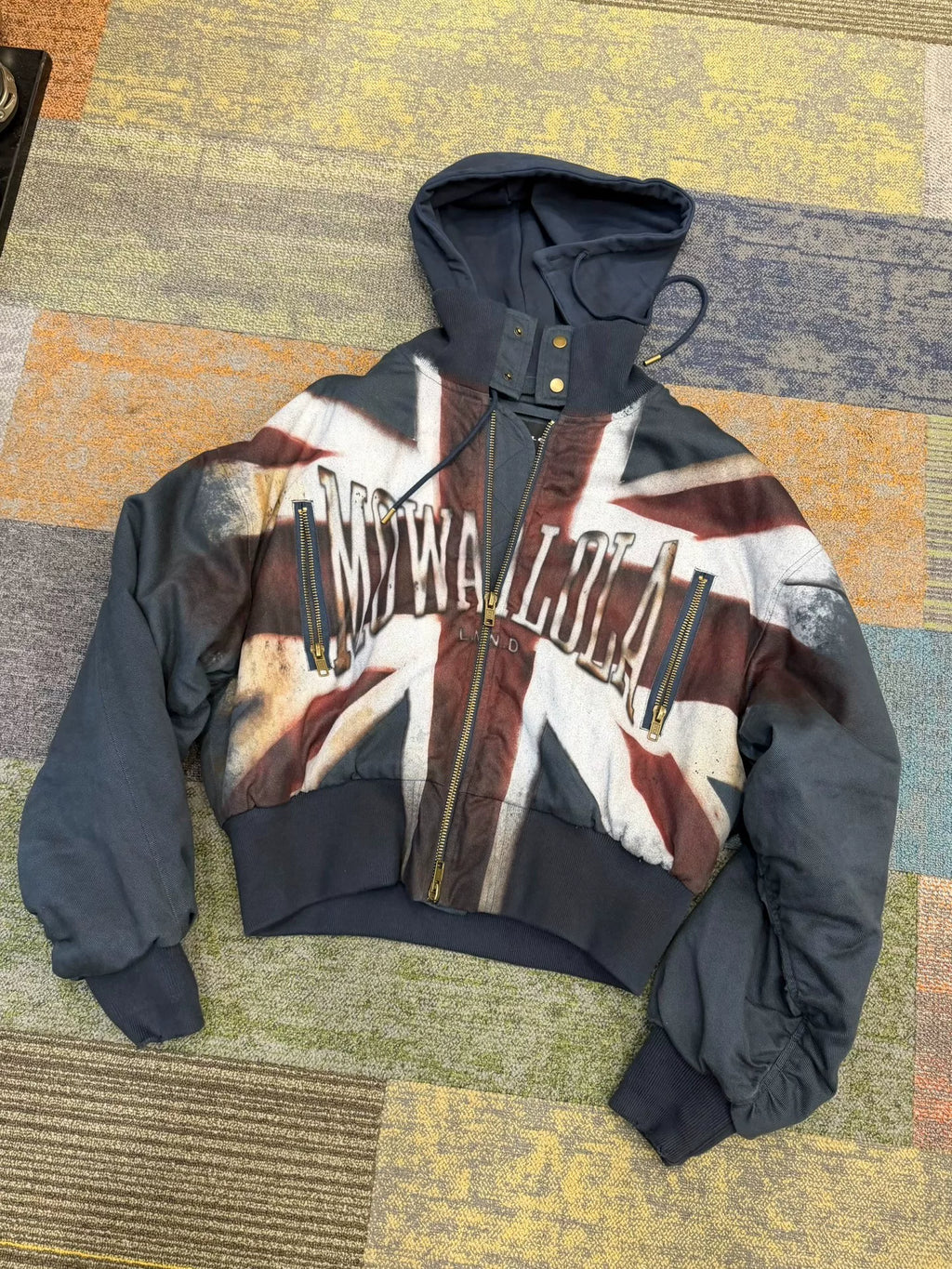 Mowalola Flag Padded Hooded Jacket 25SS Flight Short Jacket