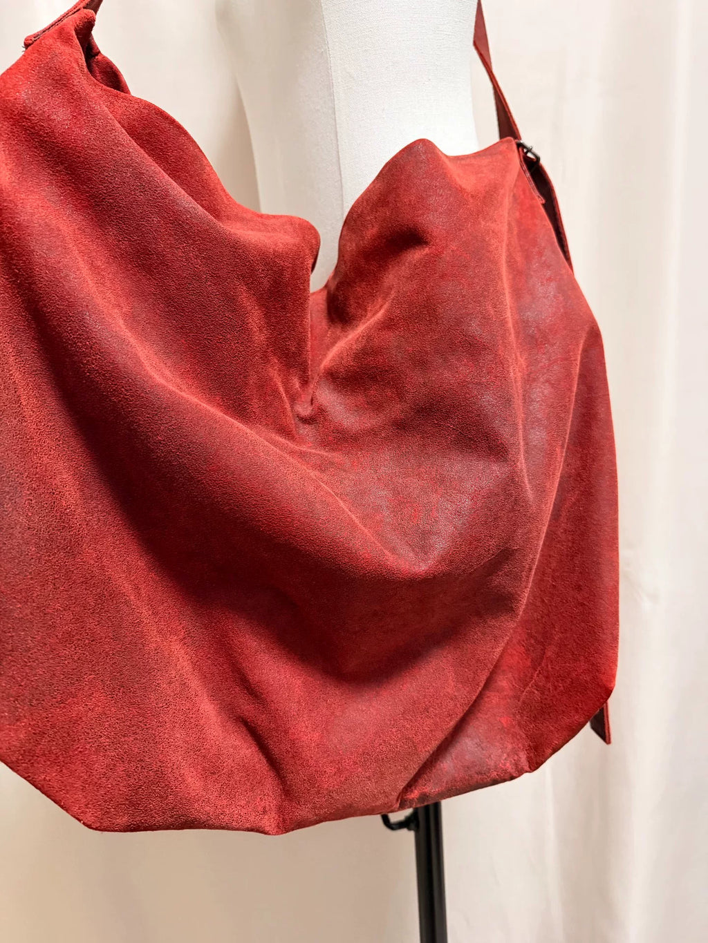 Ann Demeulemeester Red Cracked Shoulder Bag Crossbody Bag