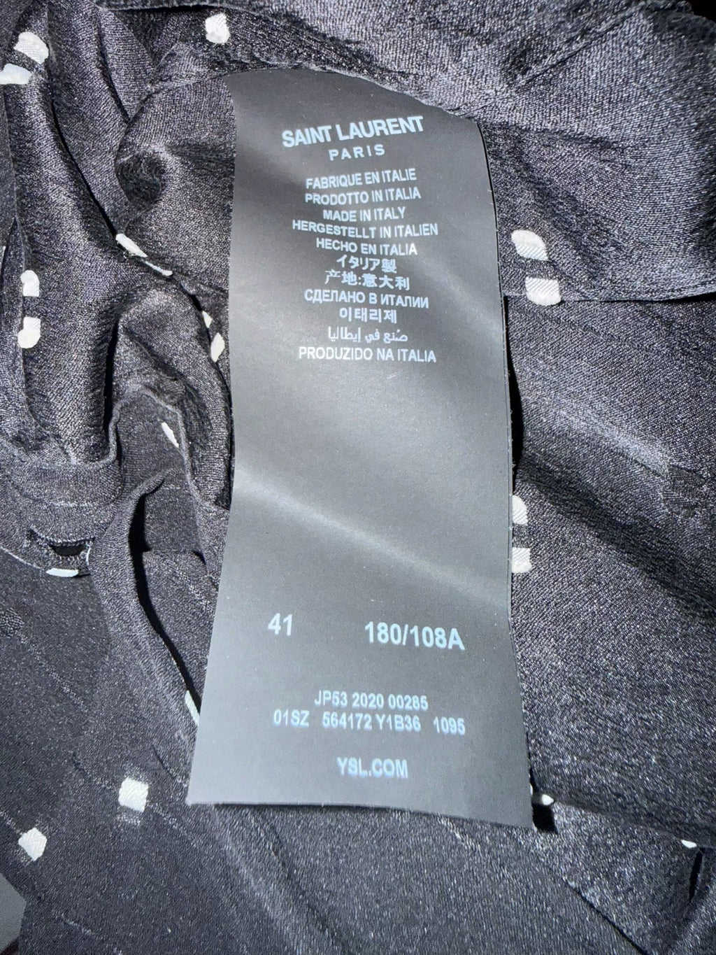 Saint Laurent Paris 20FW Silk Plaid Shirt