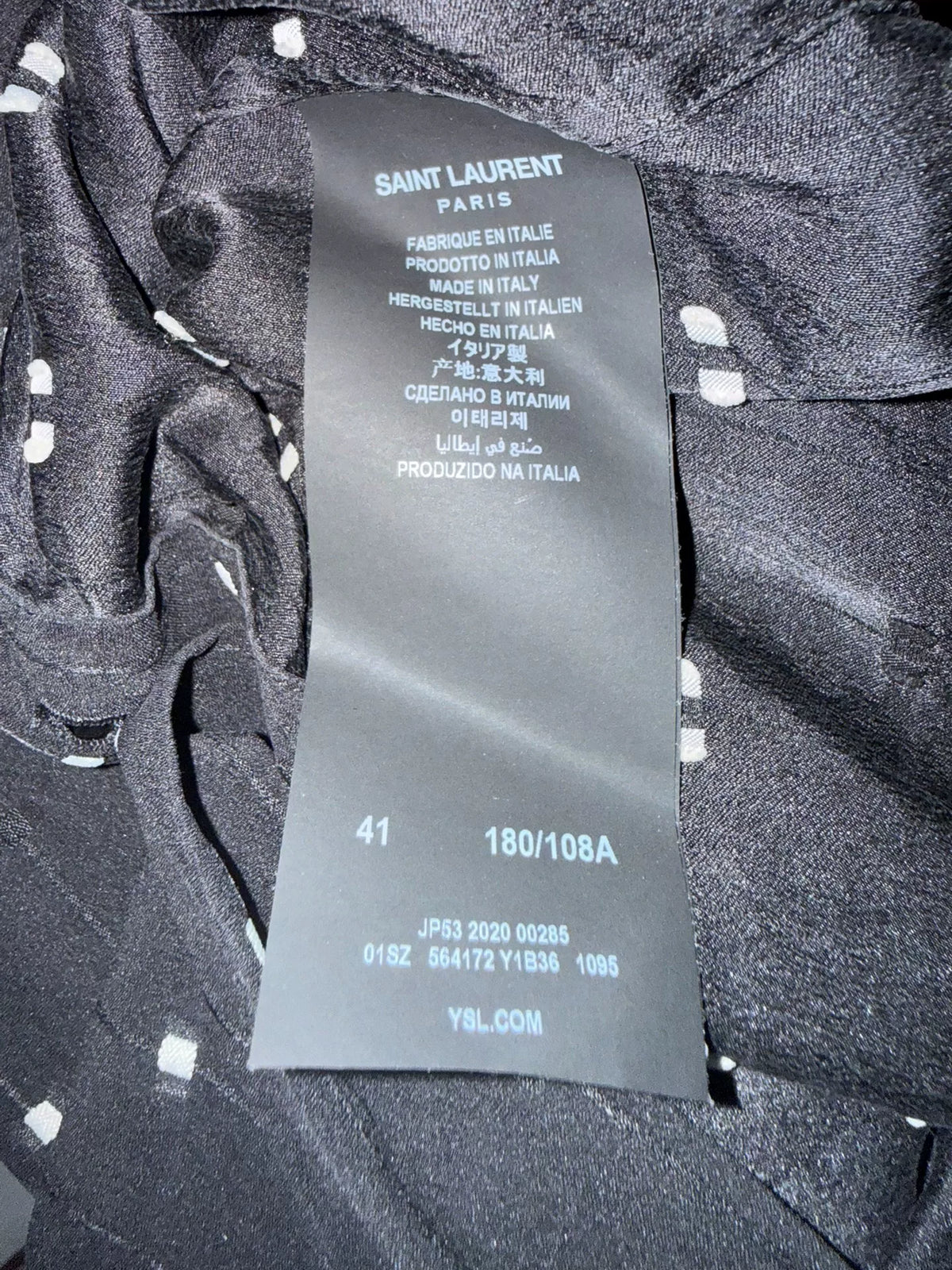 Saint Laurent Paris 20FW Silk Plaid Shirt