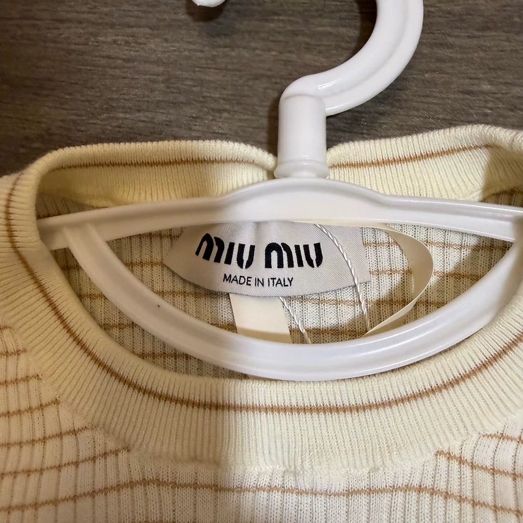 Miu Miu Embroidered Logo Dress