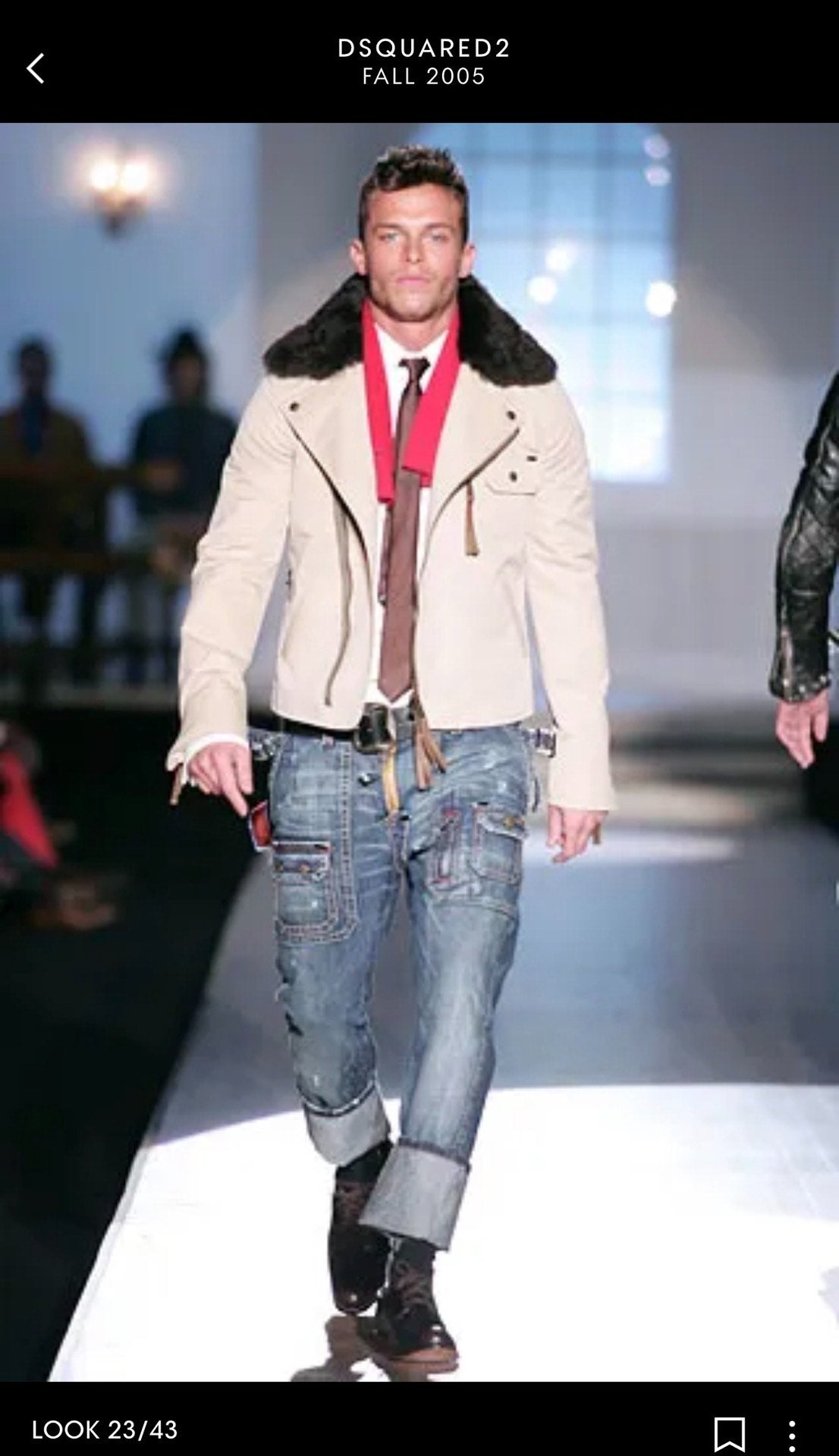 Dsquared Runway Zip-Up Biker Short Jacket