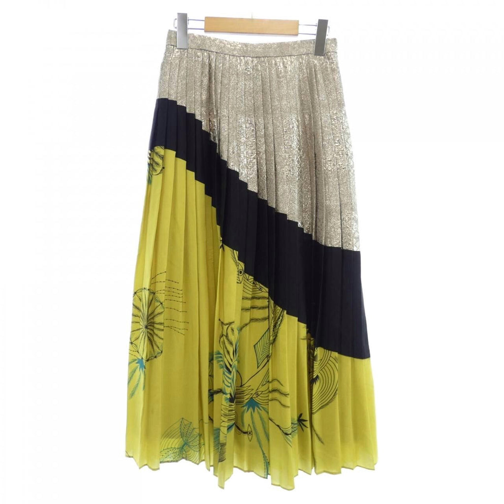 Dries Van Noten AW18 Silk Pleated Skirt