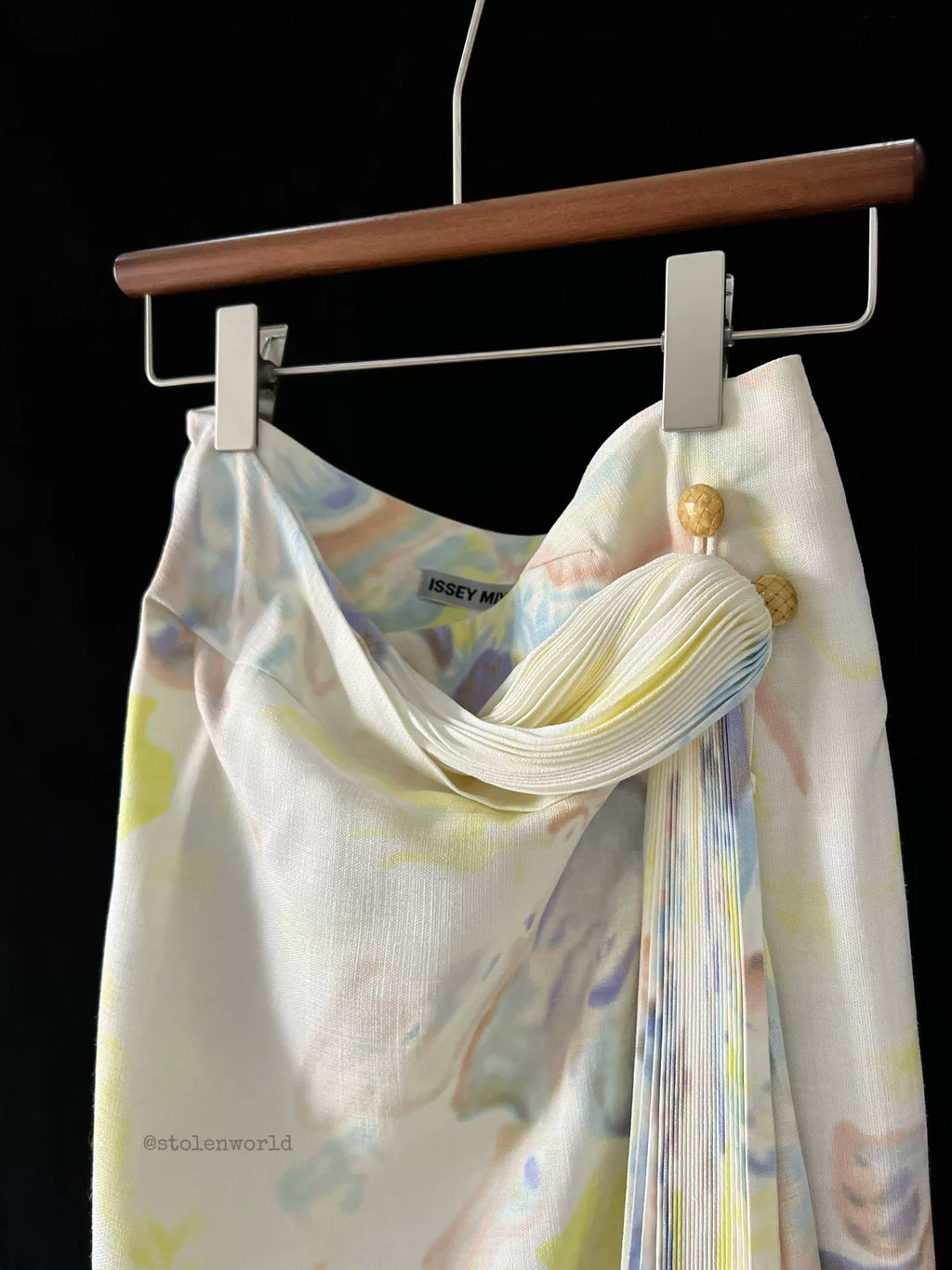 Issey Miyake 06SS Runway Oil Paint Pleated Skirt - Devines