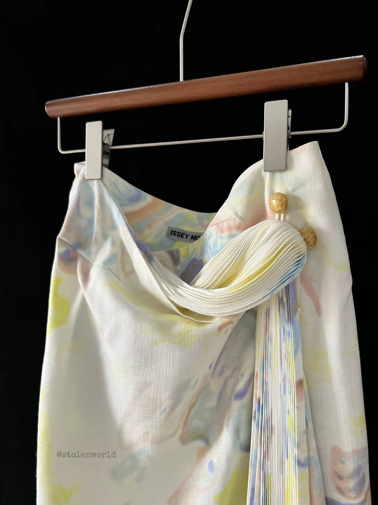 Issey Miyake 06SS Runway Oil Paint Pleated Skirt - Devines