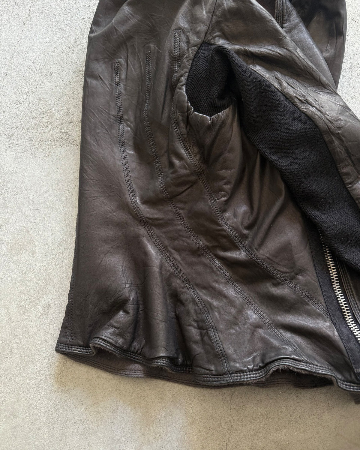 Rick Owens 2000s Lambskin Zip-Up Jacket