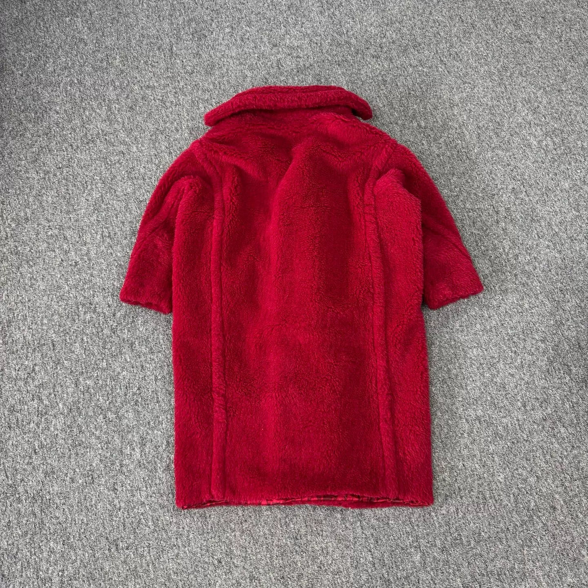 MaxMara red Year of the Rabbit limited edition silk alpaca wool teddy coat