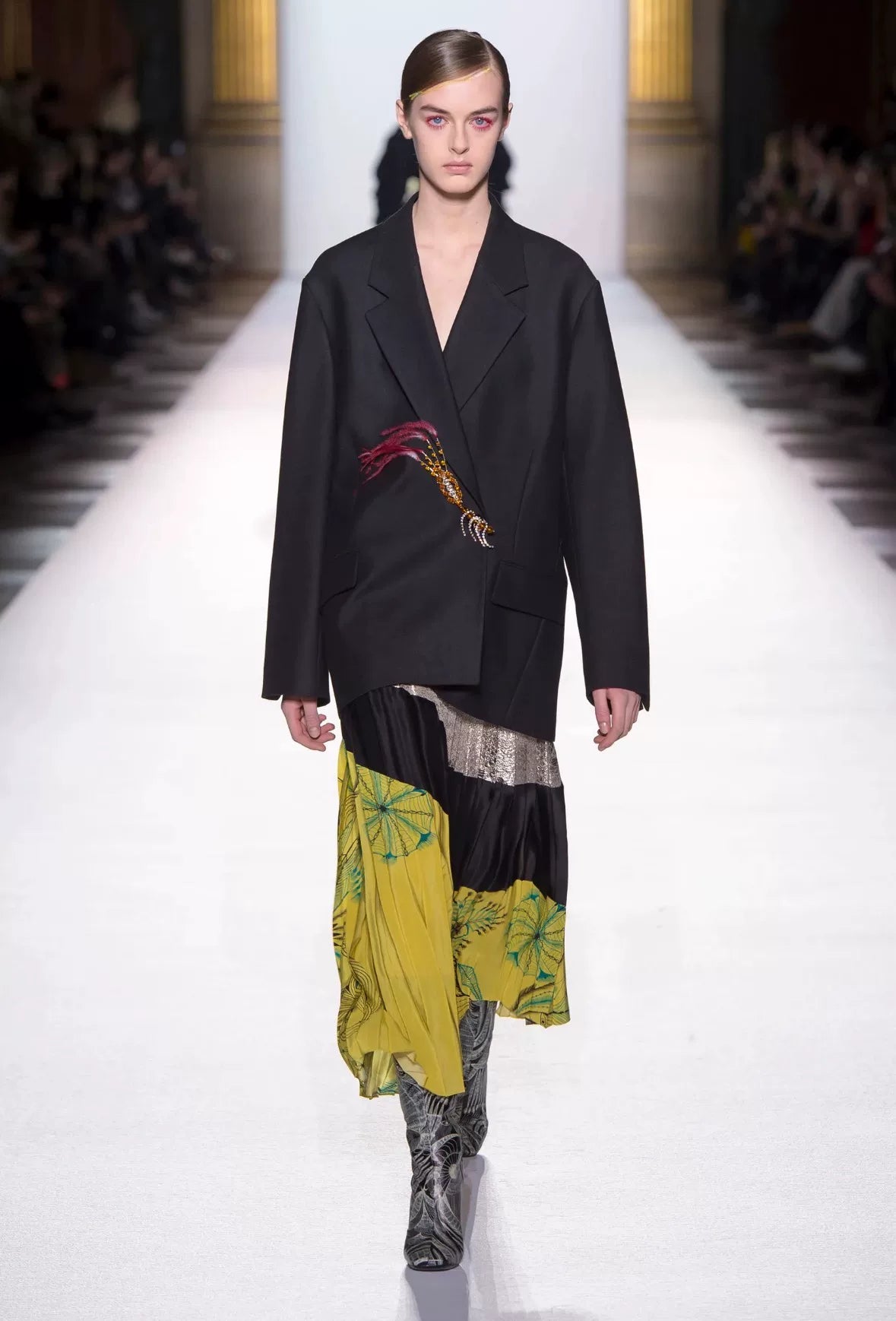 Dries Van Noten AW18 Silk Pleated Skirt