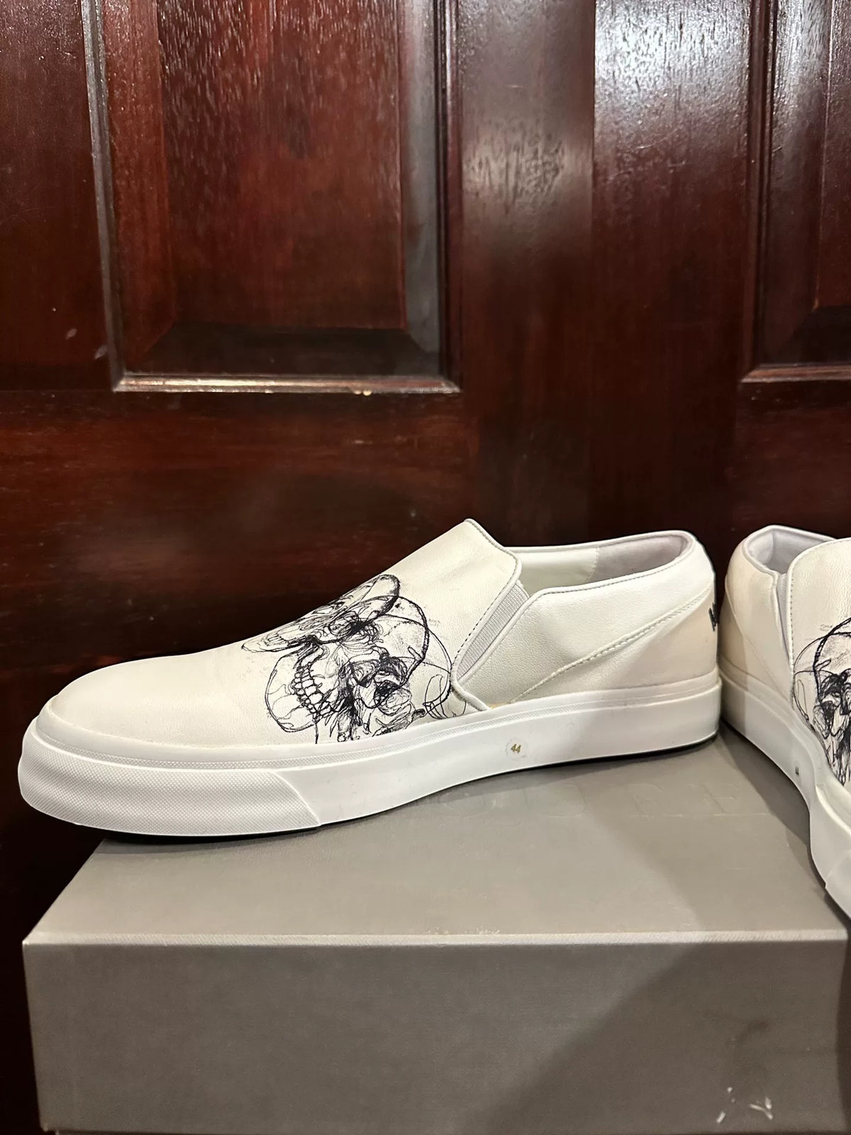 Alexander McQueen SS16 White 3D Skull Lambskin Sneakers