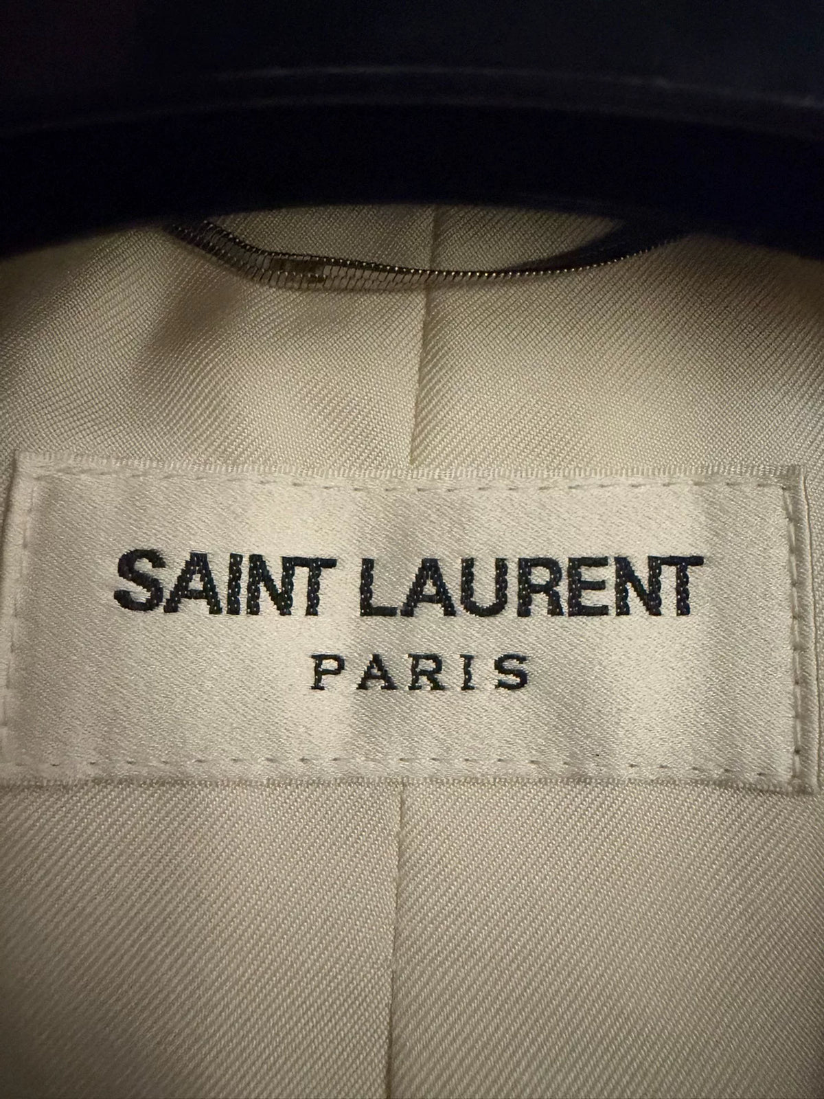 Saint Laurent Paris FW19 Off-White Peak-Lapel Double-Breasted Wool Blazer