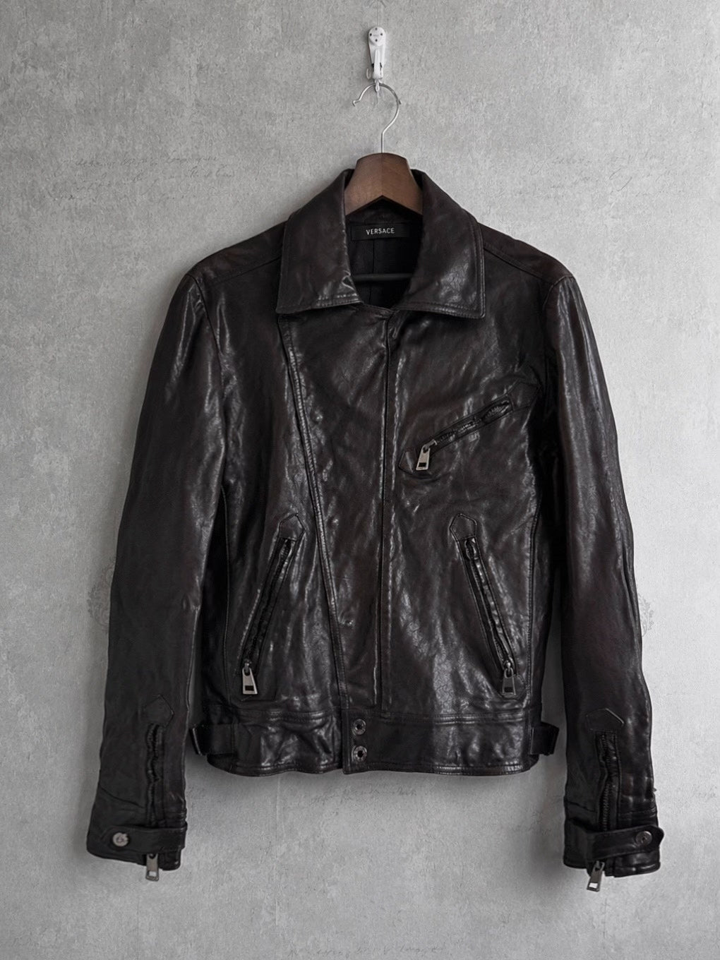 Versace 00s Multi Zip Leather Mainline Jacket