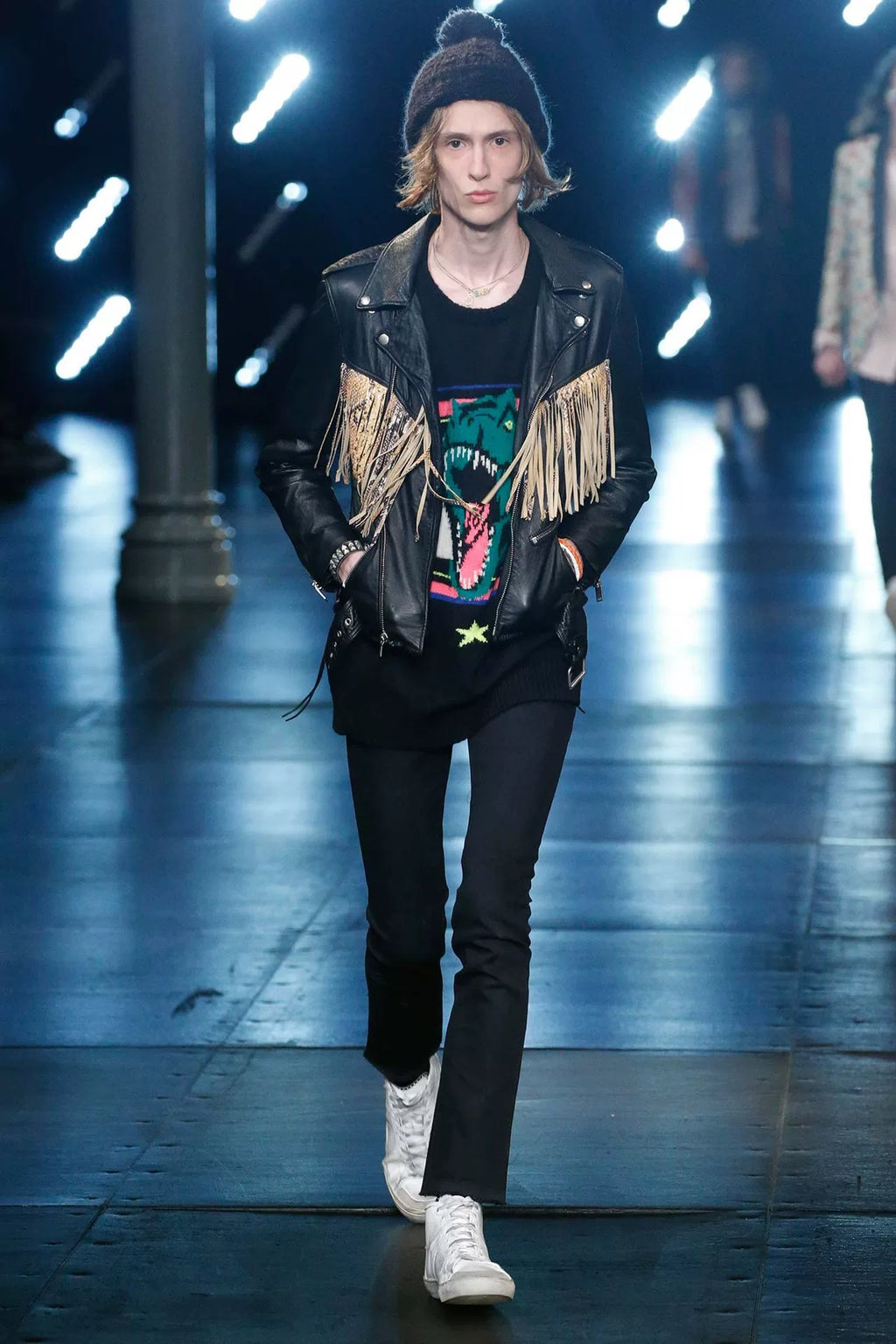Saint Laurent SS16 Dinosaur Intarsia Sweater