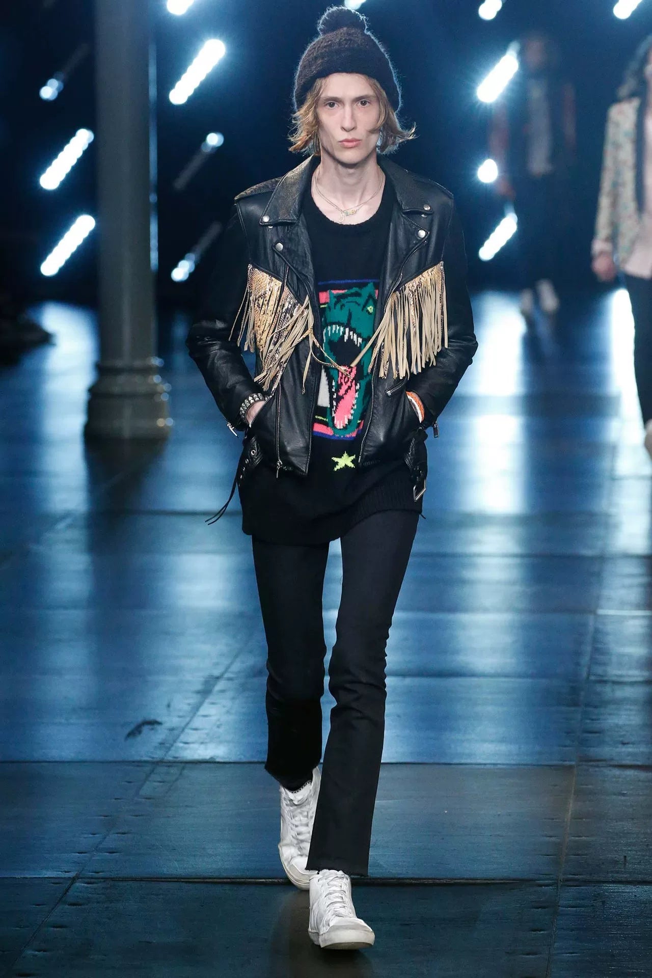 Saint Laurent SS16 Dinosaur Intarsia Sweater