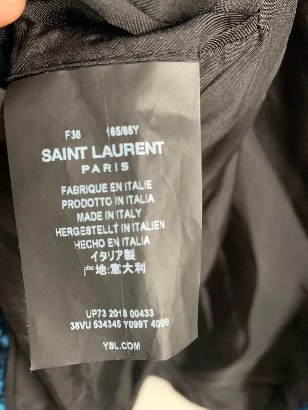 Saint Laurent Blue Velvet Blazer