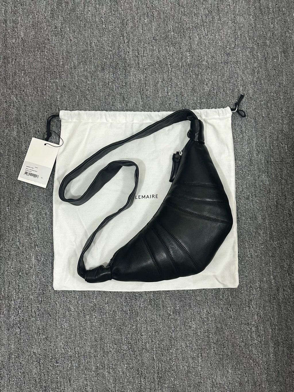 Lemaire SS26 croissant Black Lambskin Top