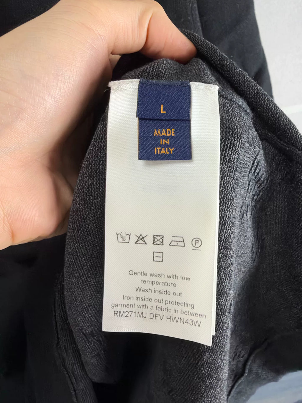 Louis Vuitton SS27 Black Gradient Knit Short Sleeve Top