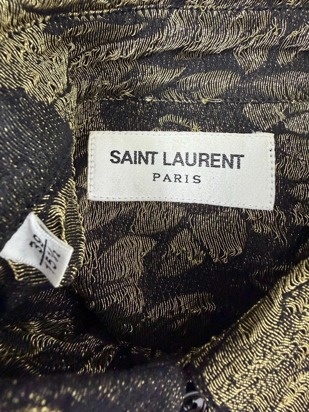 Saint Laurent Slp18fw Black Gold Rose Metallic Shirt