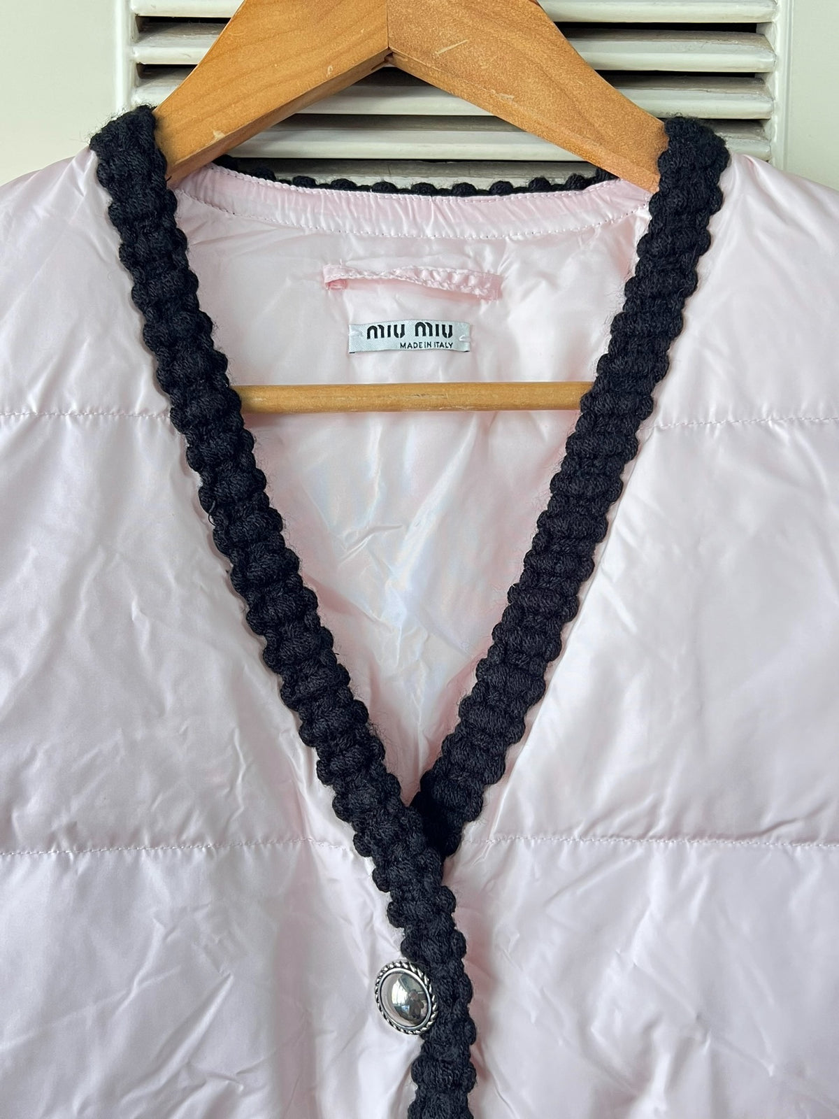 Miu Miu Black Down V-Neck Jacket