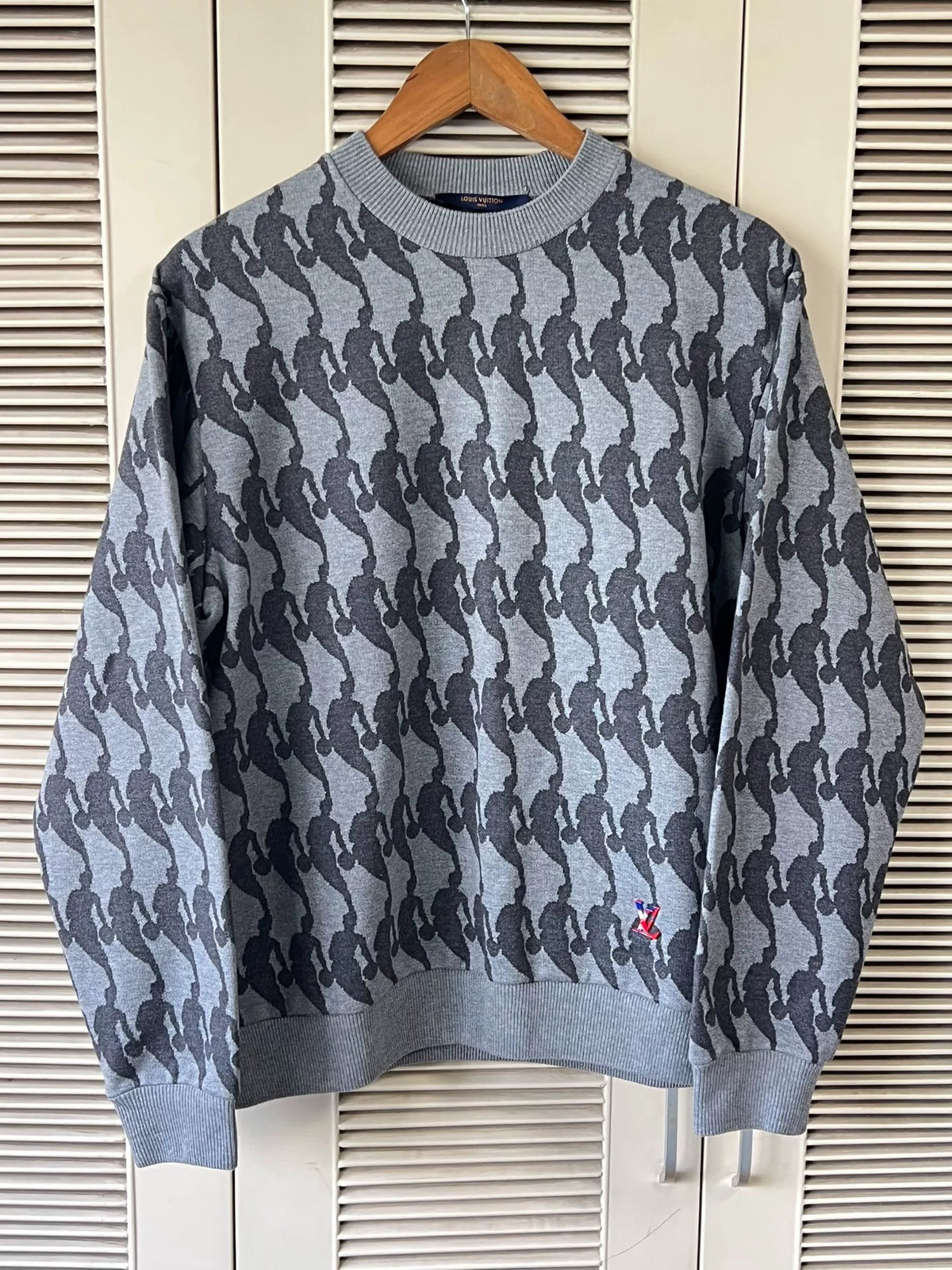 Louis Vuitton LV x NBA Collaboration Gray Knit Sweatshirt