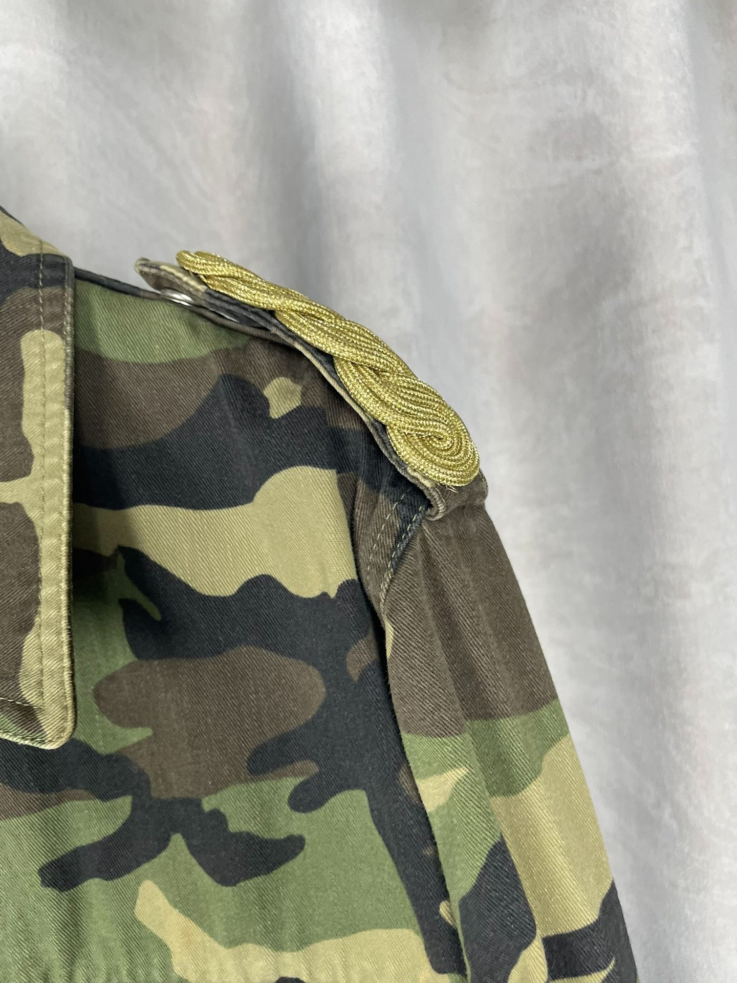 Saint Laurent SS15 Camouflage Military Fringe Jacket