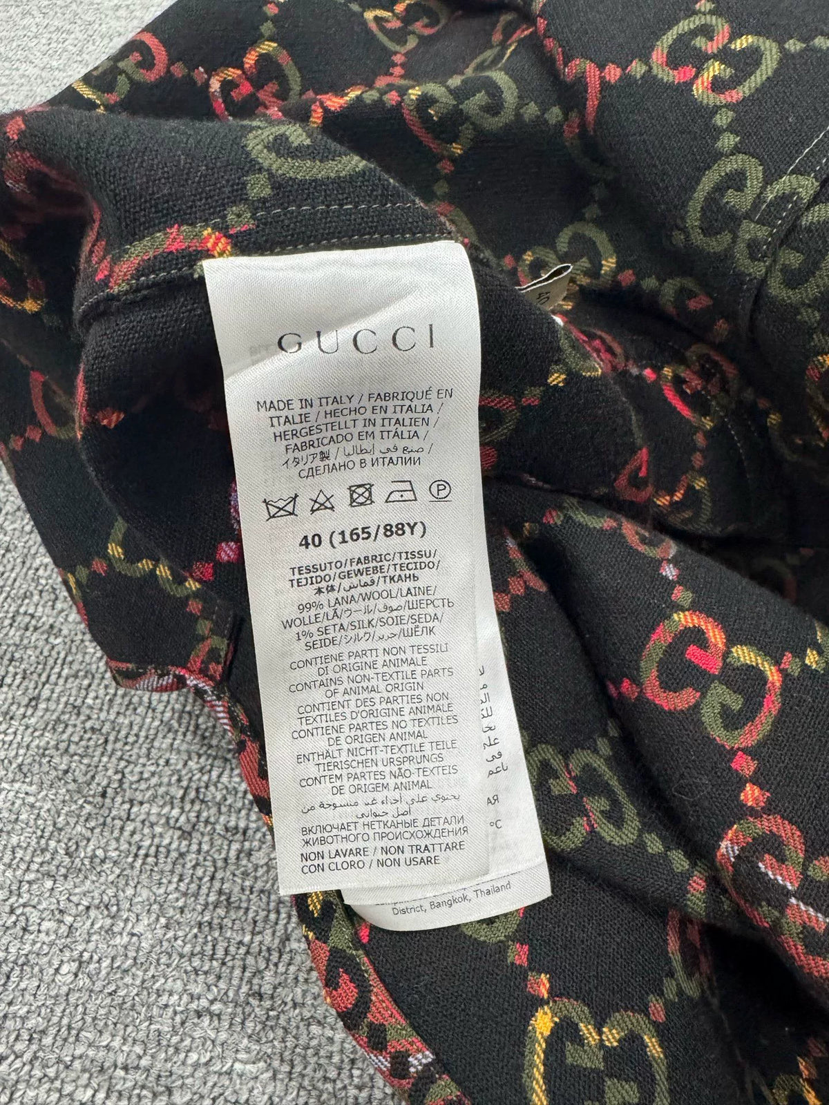 Gucci Red Plaid Logo Print Collared Shirt