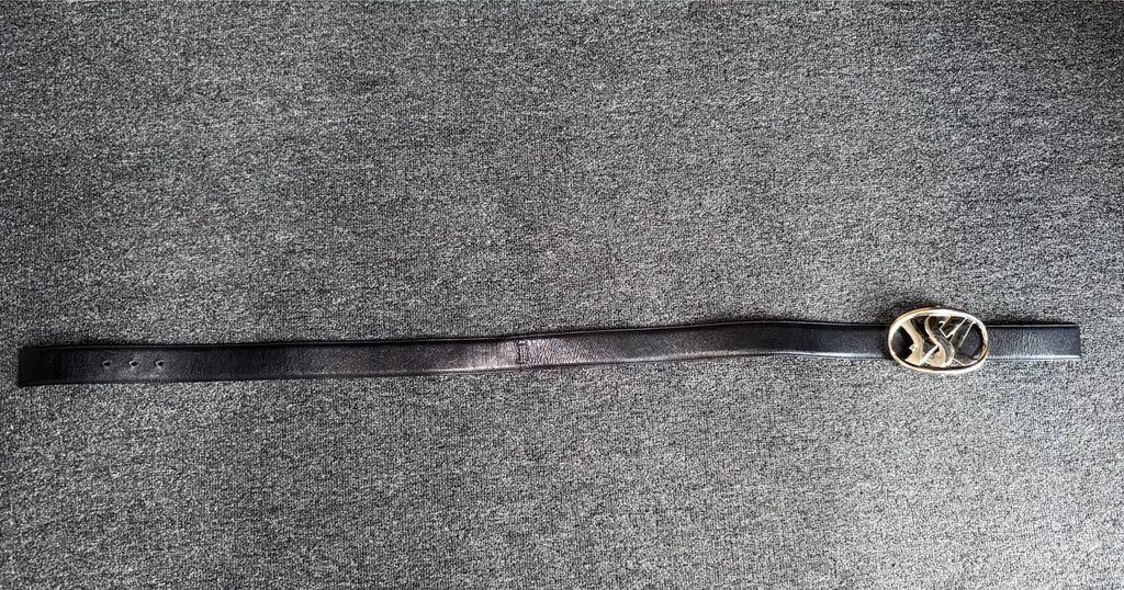 AW2003 Yves Saint Laurent Silver Buckle Leather Belt