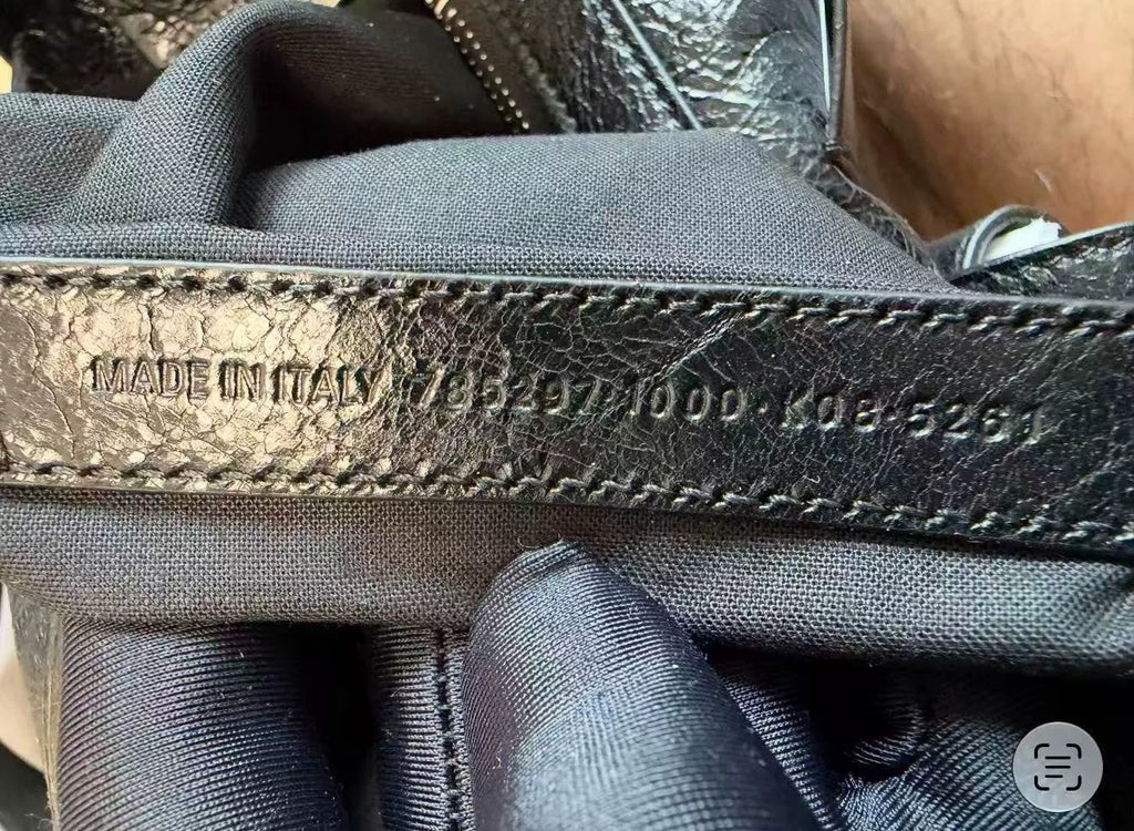 Balenciaga Superbusy Black Riveted Lambskin Shoulder Bag