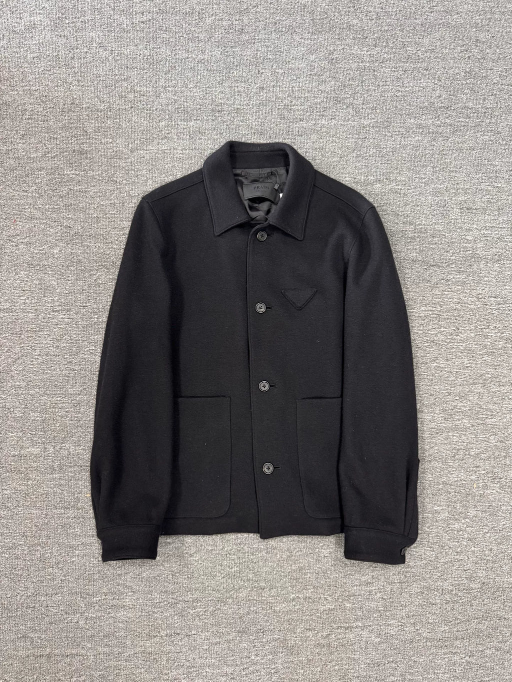 Prada Triangle Logo Wool Workwear Jacket