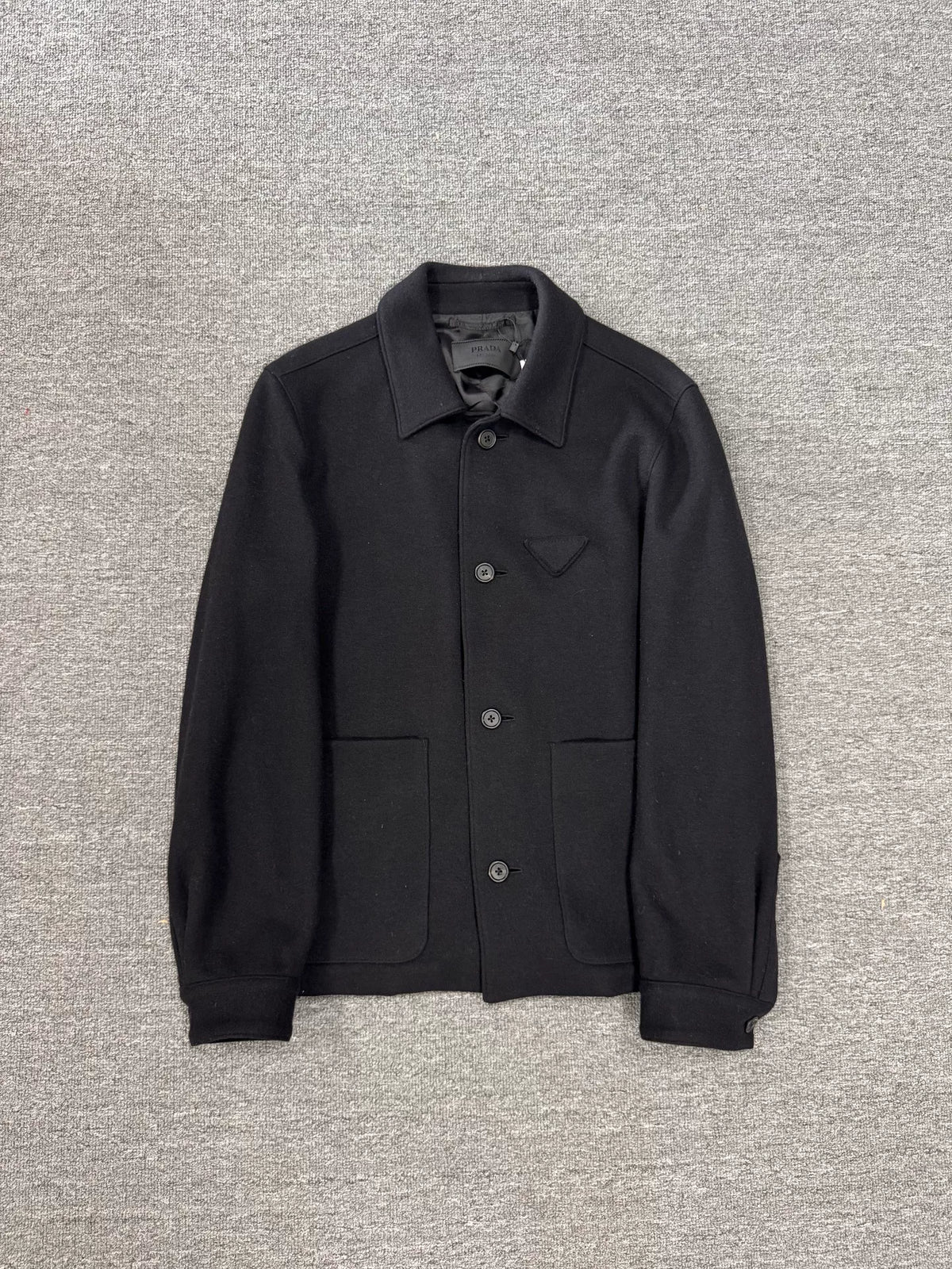 Prada Triangle Logo Wool Workwear Jacket