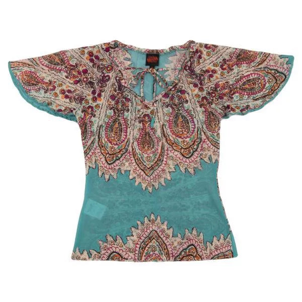 Jean Paul Gaultier Vintage Blue Floral Mesh Top