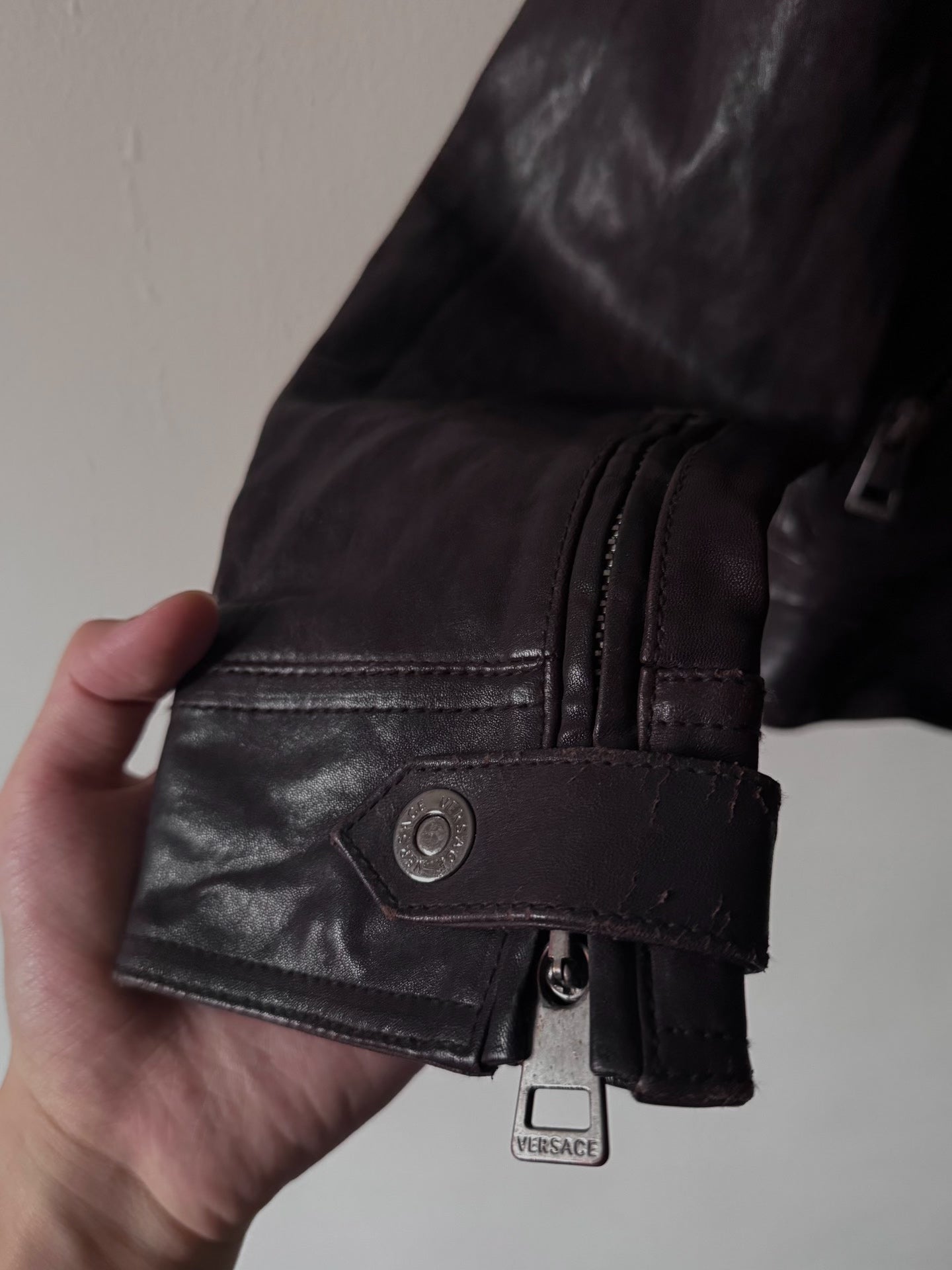 Versace 00s Multi Zip Leather Mainline Jacket